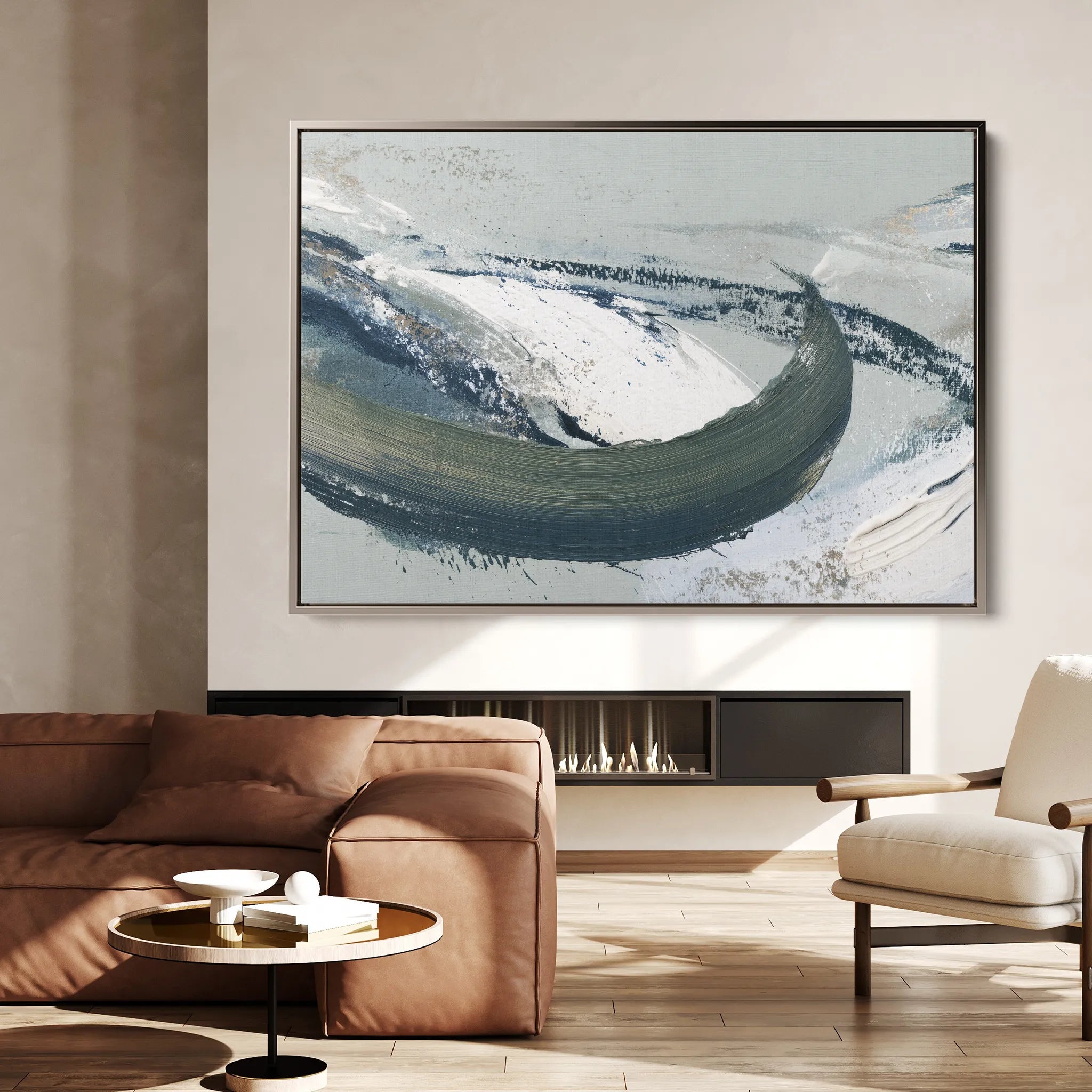 Abstract 1737 Canvas Art 60 x 40 cm / Black