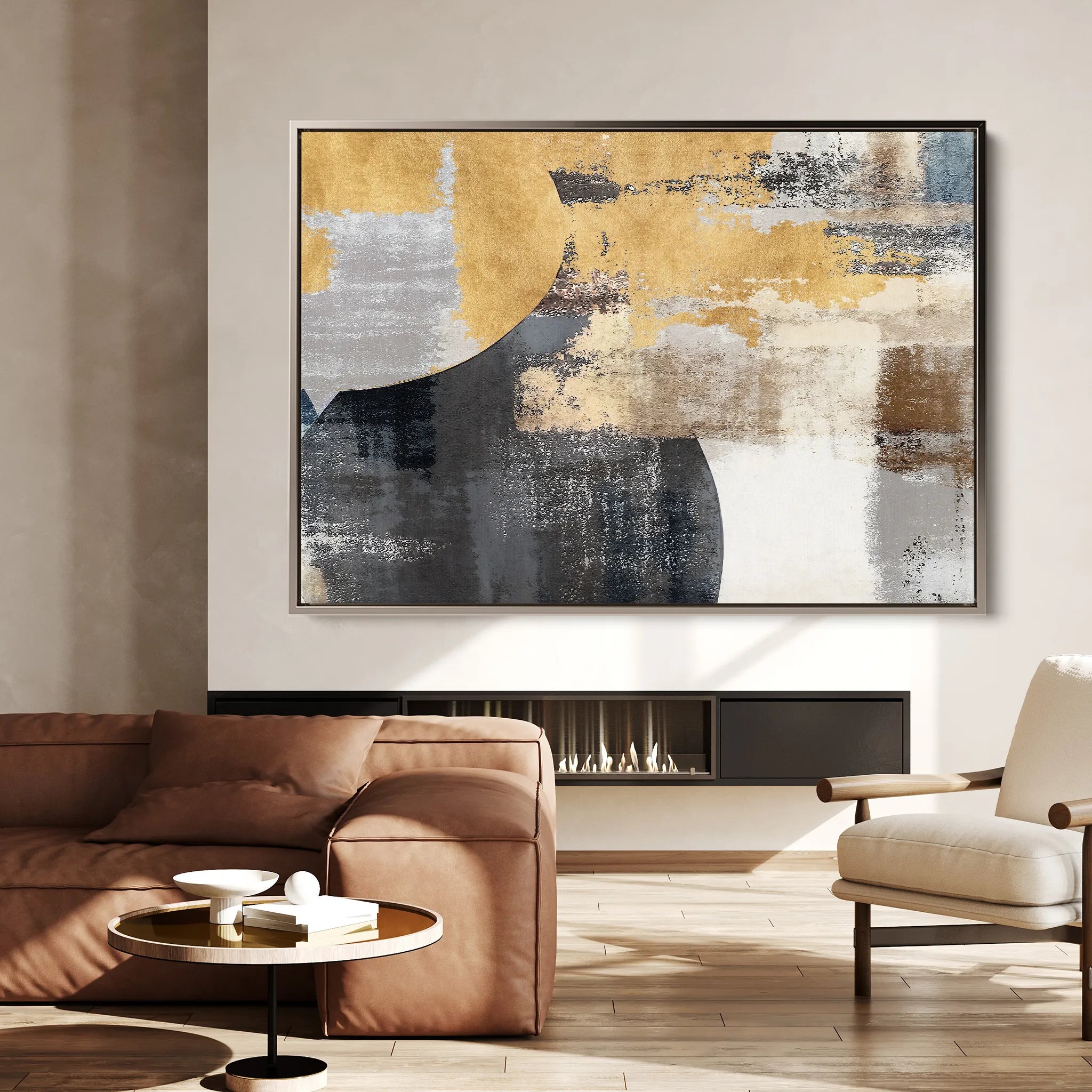 Abstract 174 Canvas Art 60 x 40 cm / Black
