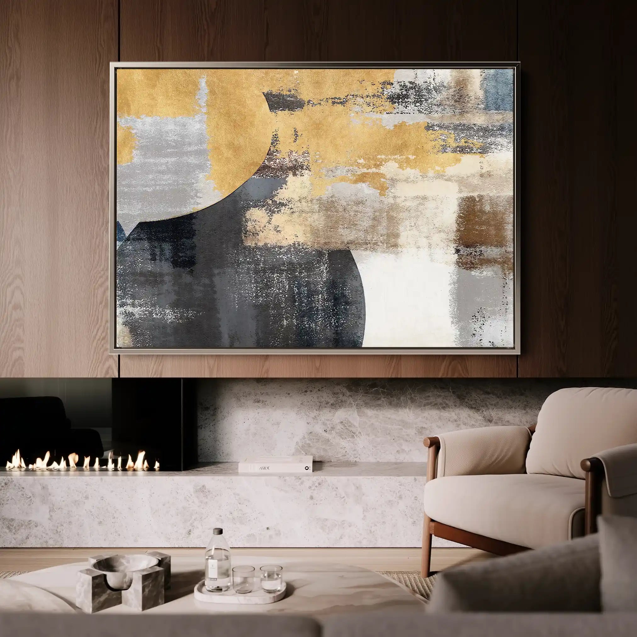 Abstract 174 Canvas Art 60 x 40 cm / Black