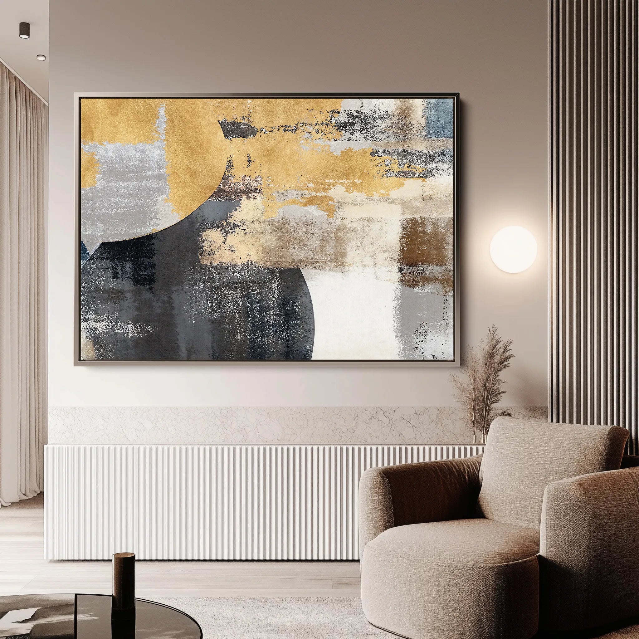 Abstract 174 Canvas Art 60 x 40 cm / Black
