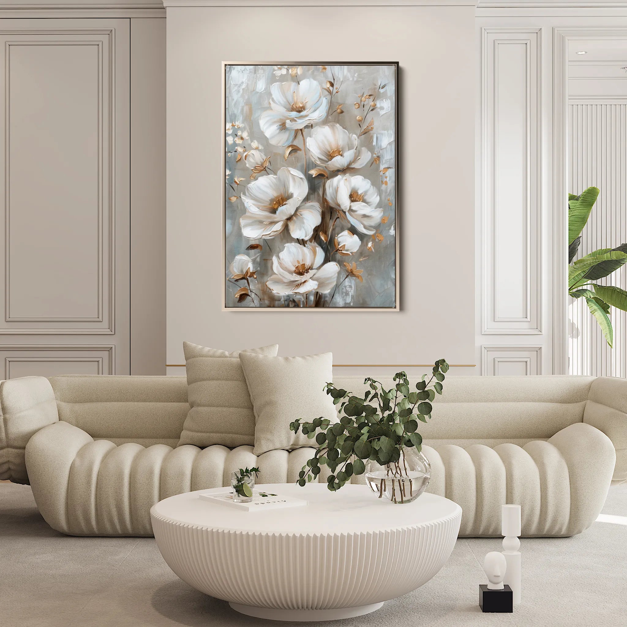 Floral 174 Canvas Art 60 x 40 cm / Black