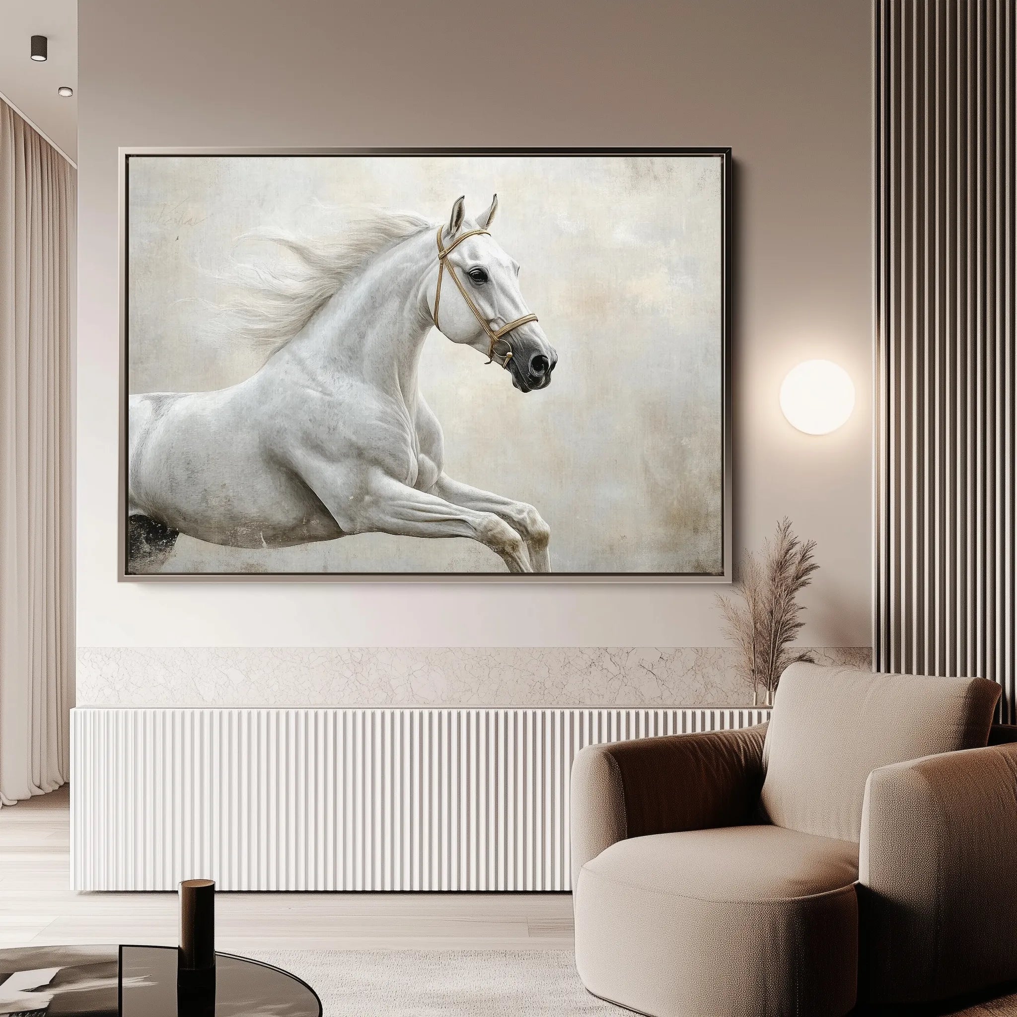 Horses 174 Canvas Art 60 x 40 cm / Black