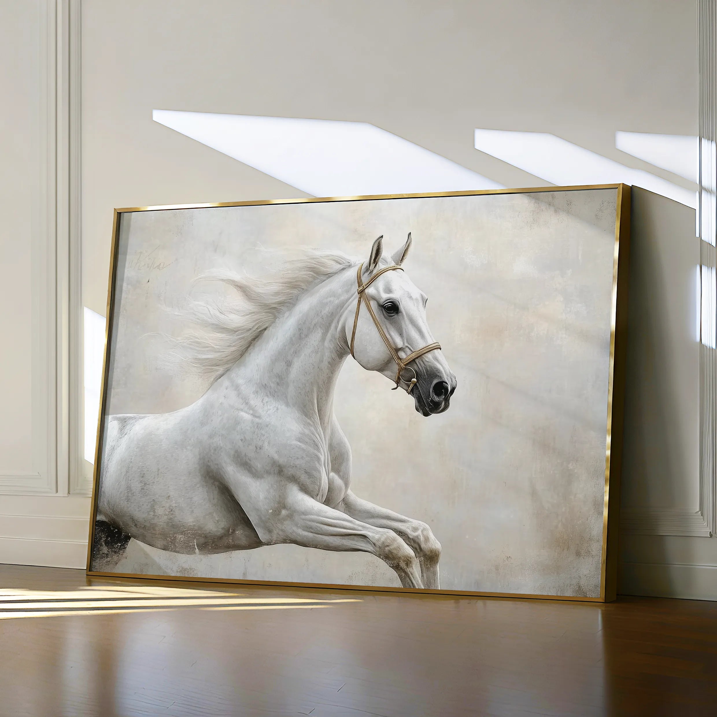 Horses 174 Canvas Art 60 x 40 cm / Black