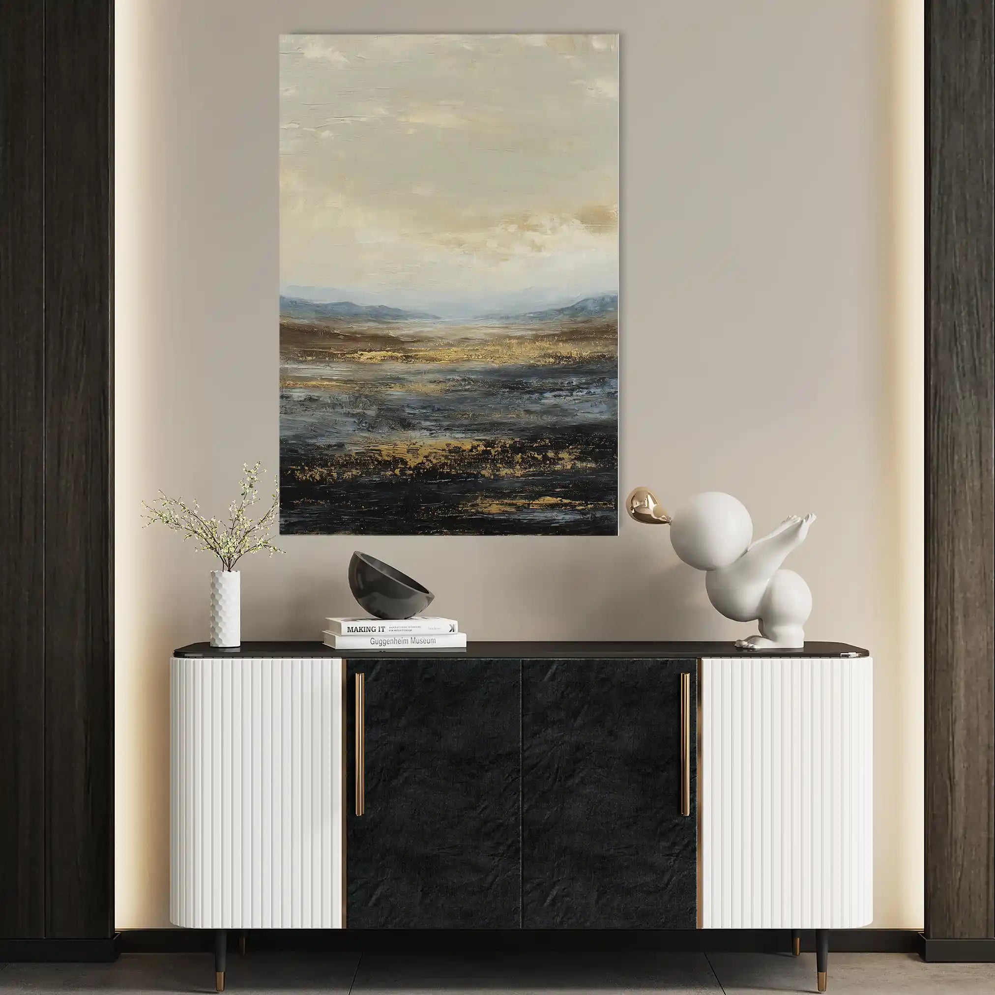 Abstract 1740 Canvas Art 60 x 40 cm / Black