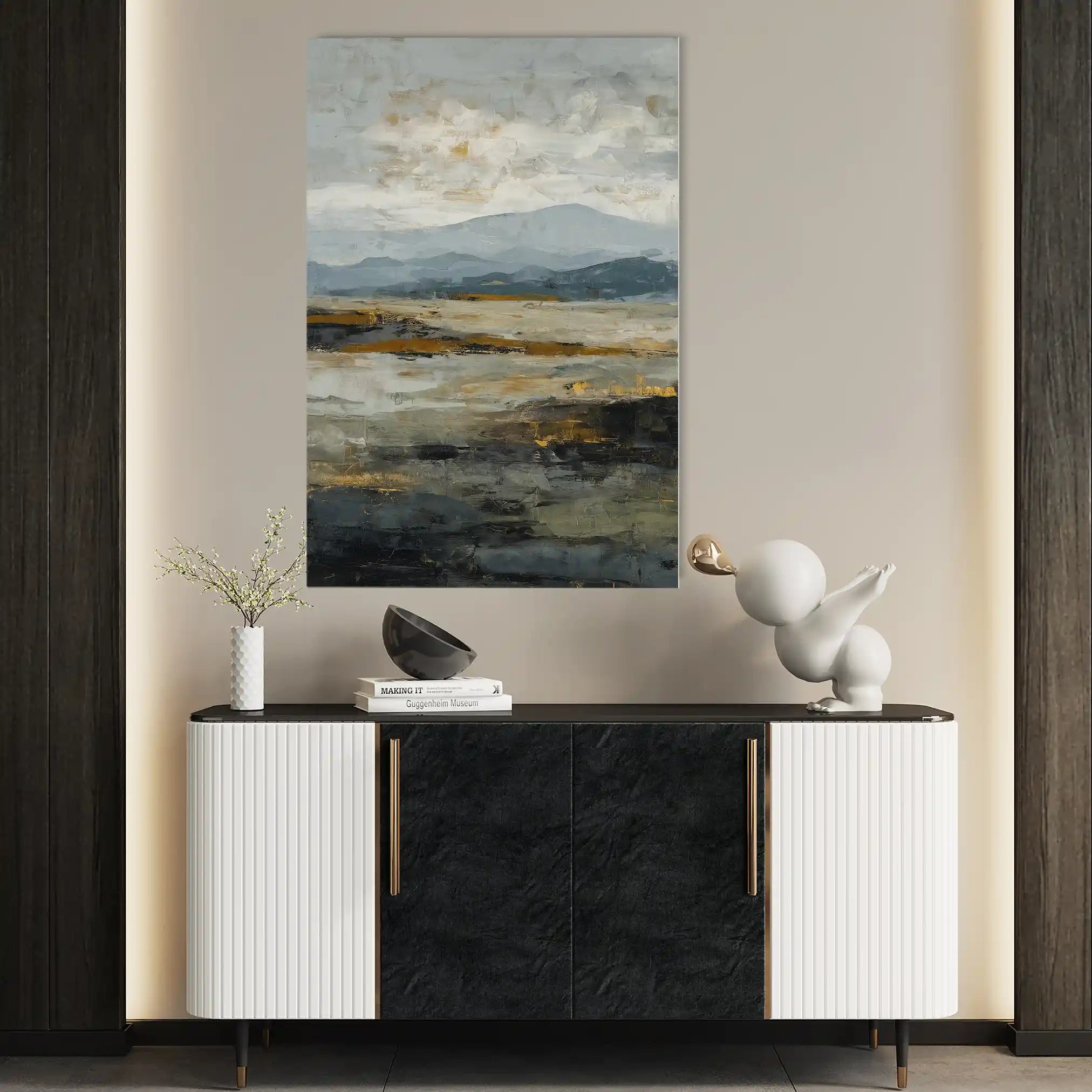 Abstract 1741 Canvas Art 60 x 40 cm / Black