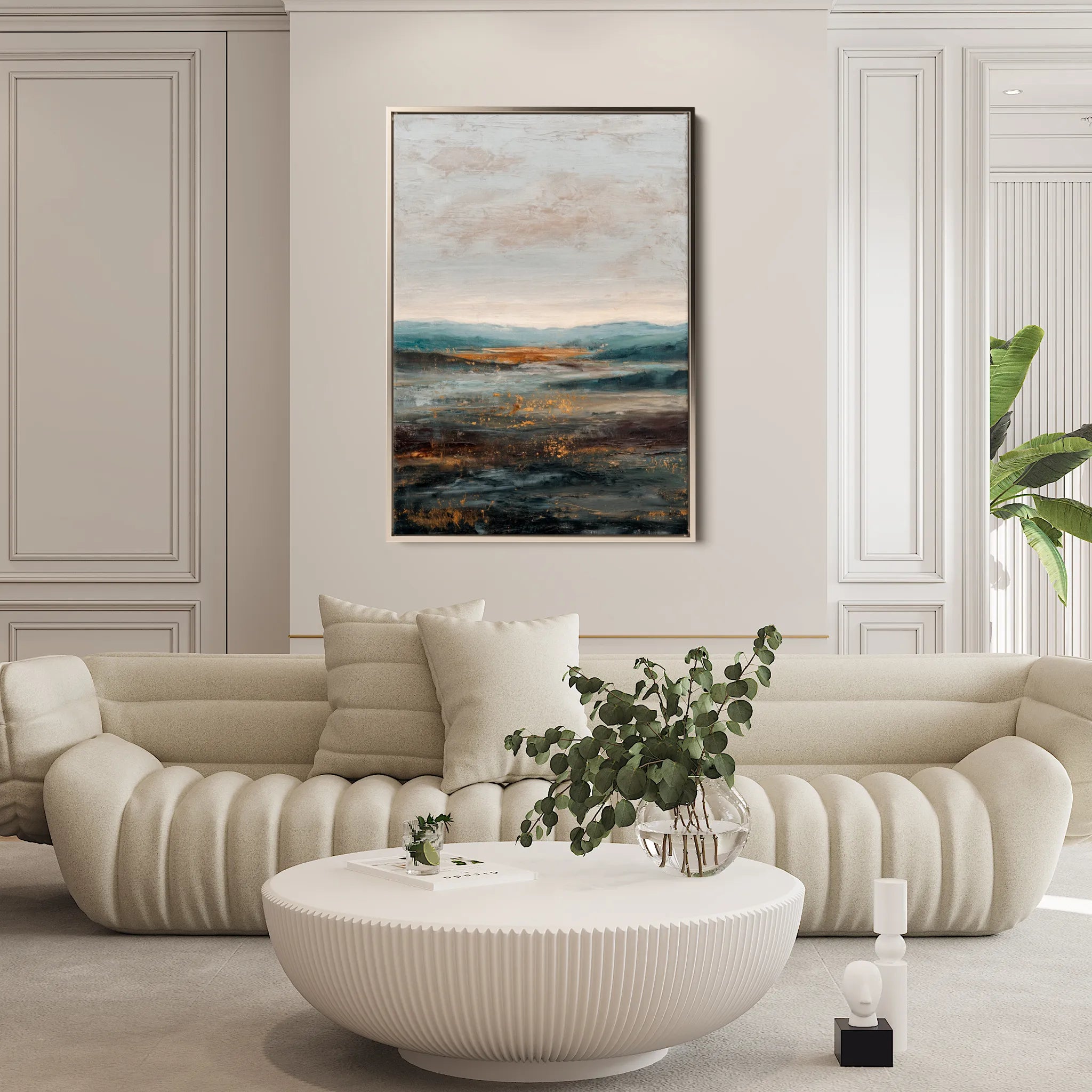Abstract 1744 Canvas Art 60 x 40 cm / Black