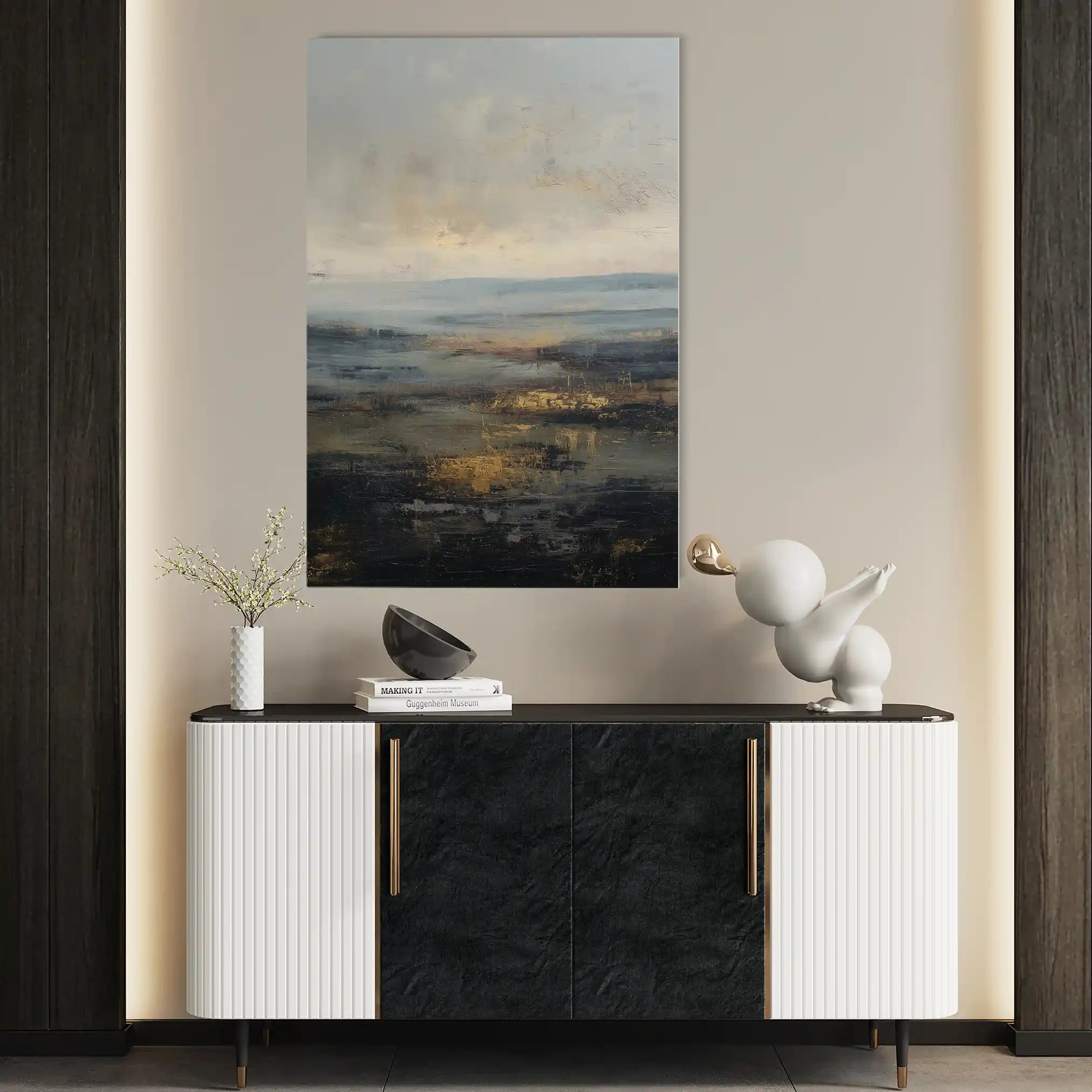 Abstract 1746 Canvas Art 60 x 40 cm / Black
