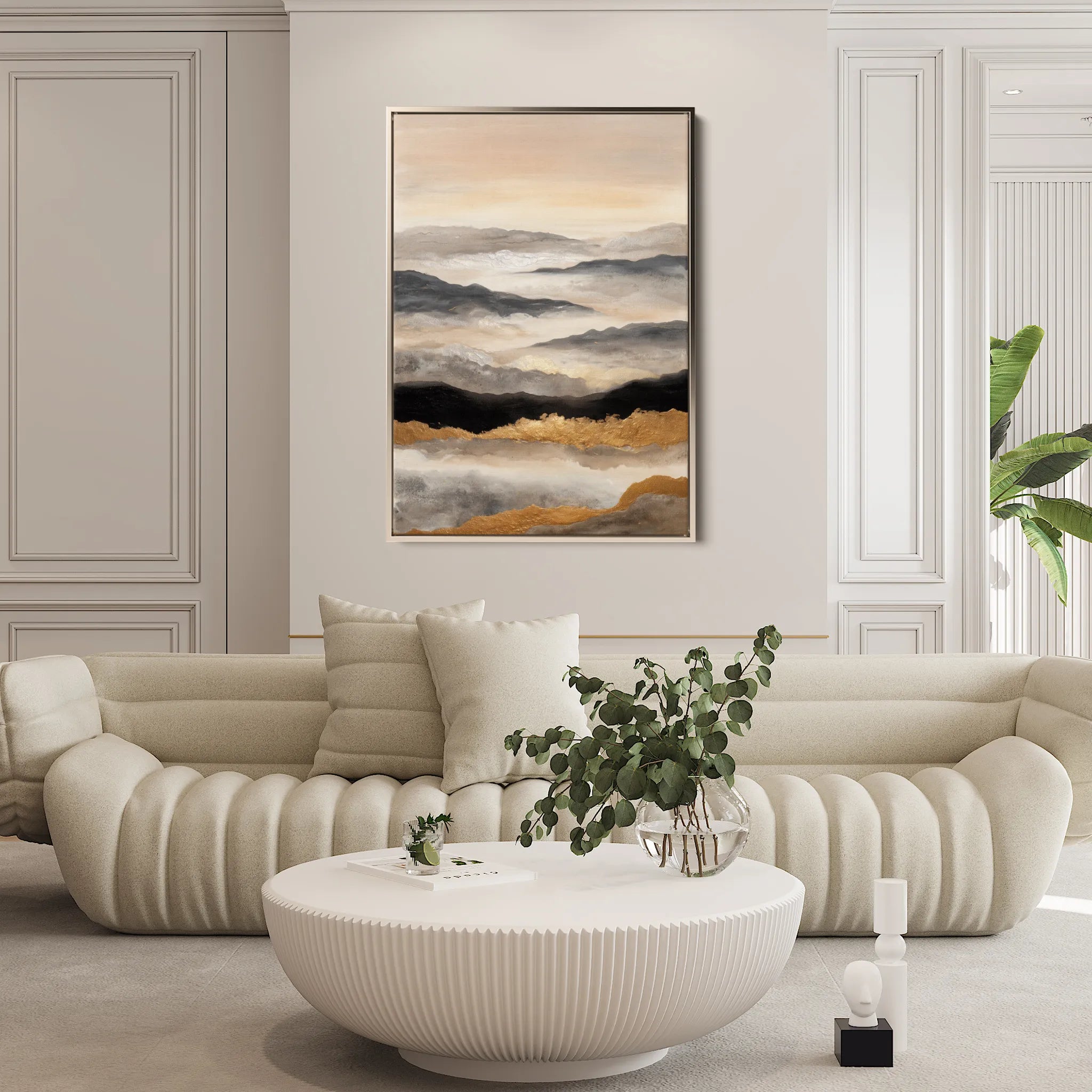 Abstract 1747 Canvas Art 60 x 40 cm / Black
