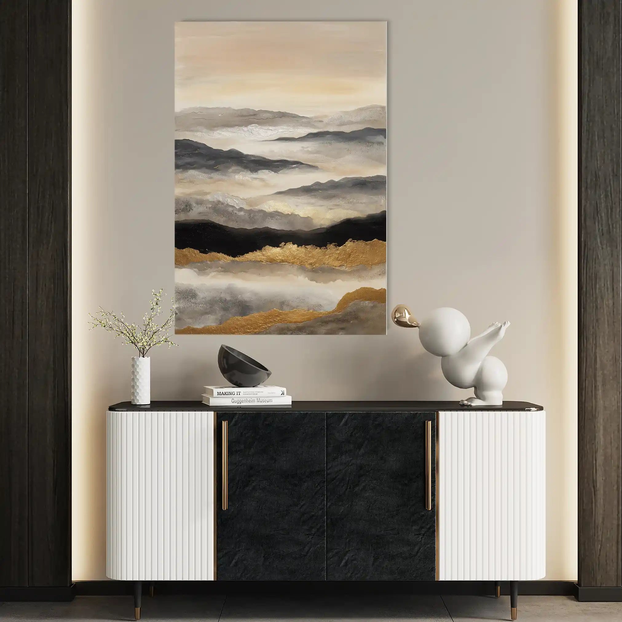 Abstract 1747 Canvas Art 60 x 40 cm / Black