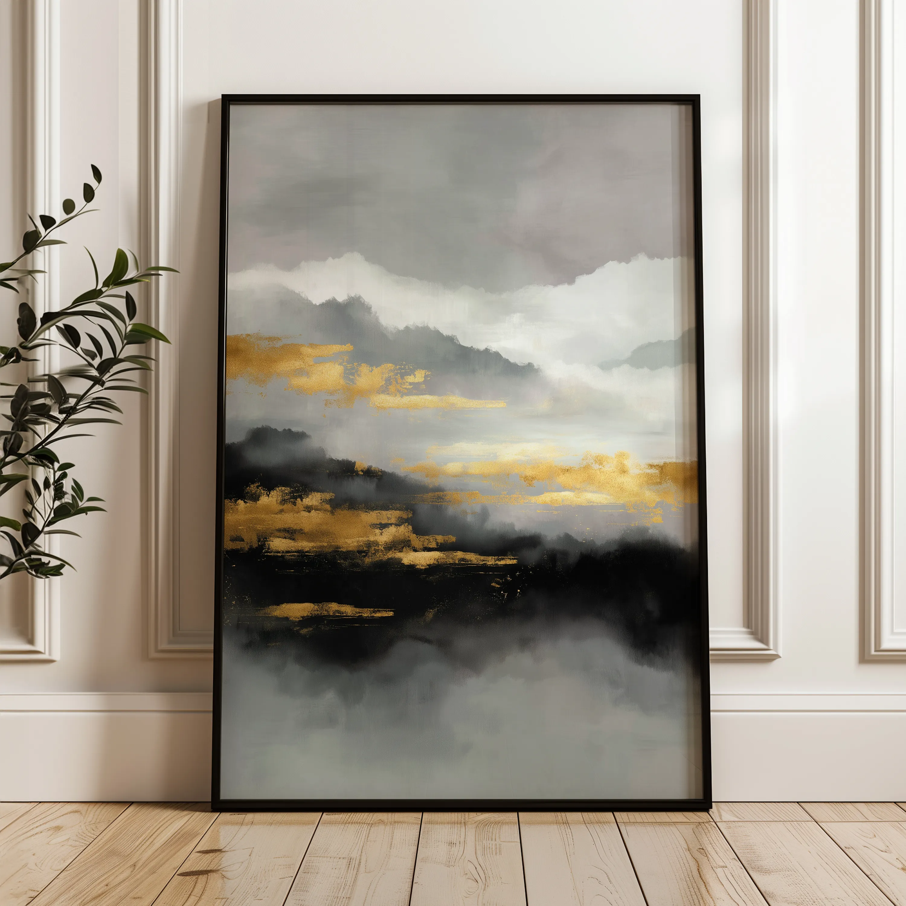 Abstract 1748 Canvas Art 60 x 40 cm / Black
