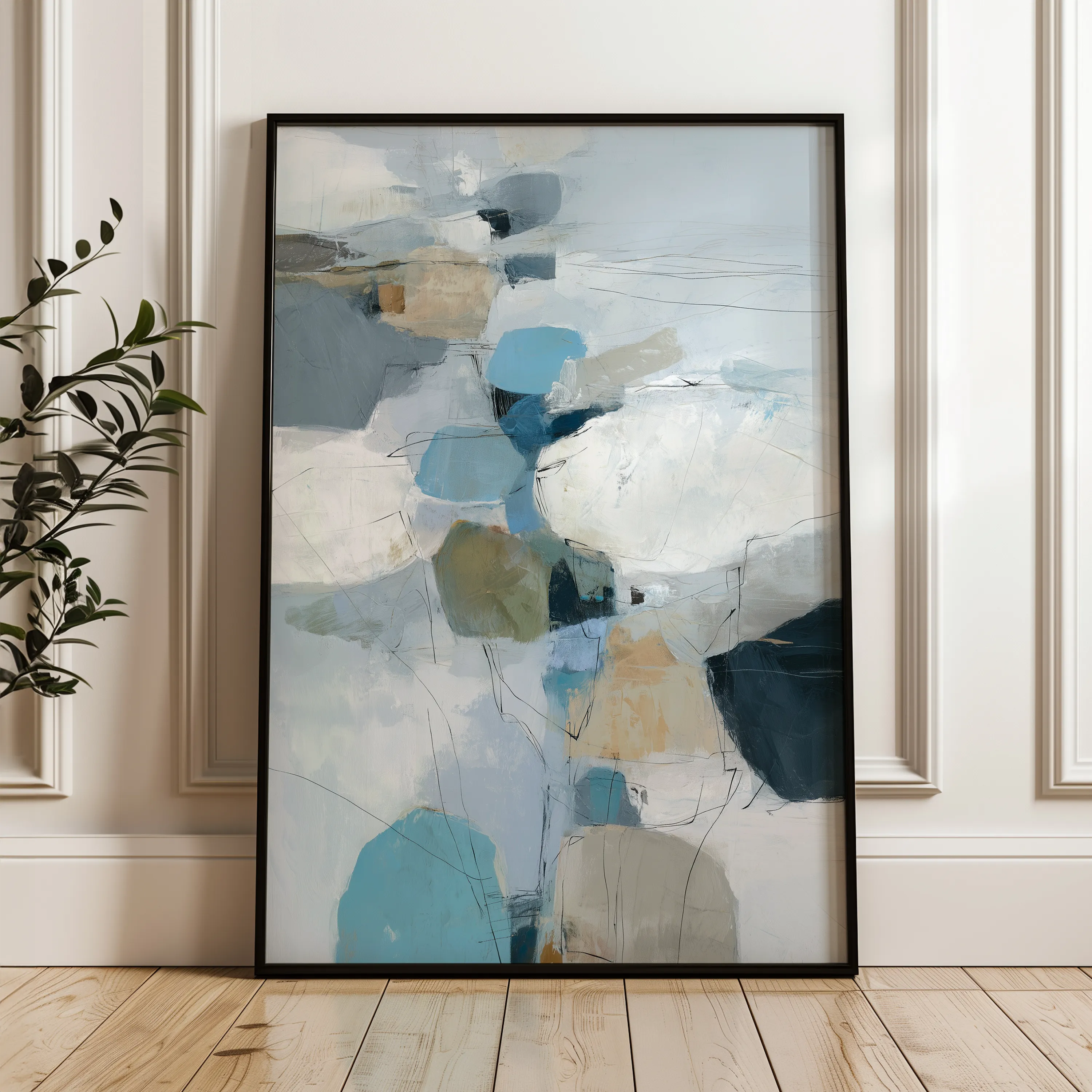 Abstract 1749 Canvas Art 60 x 40 cm / Black