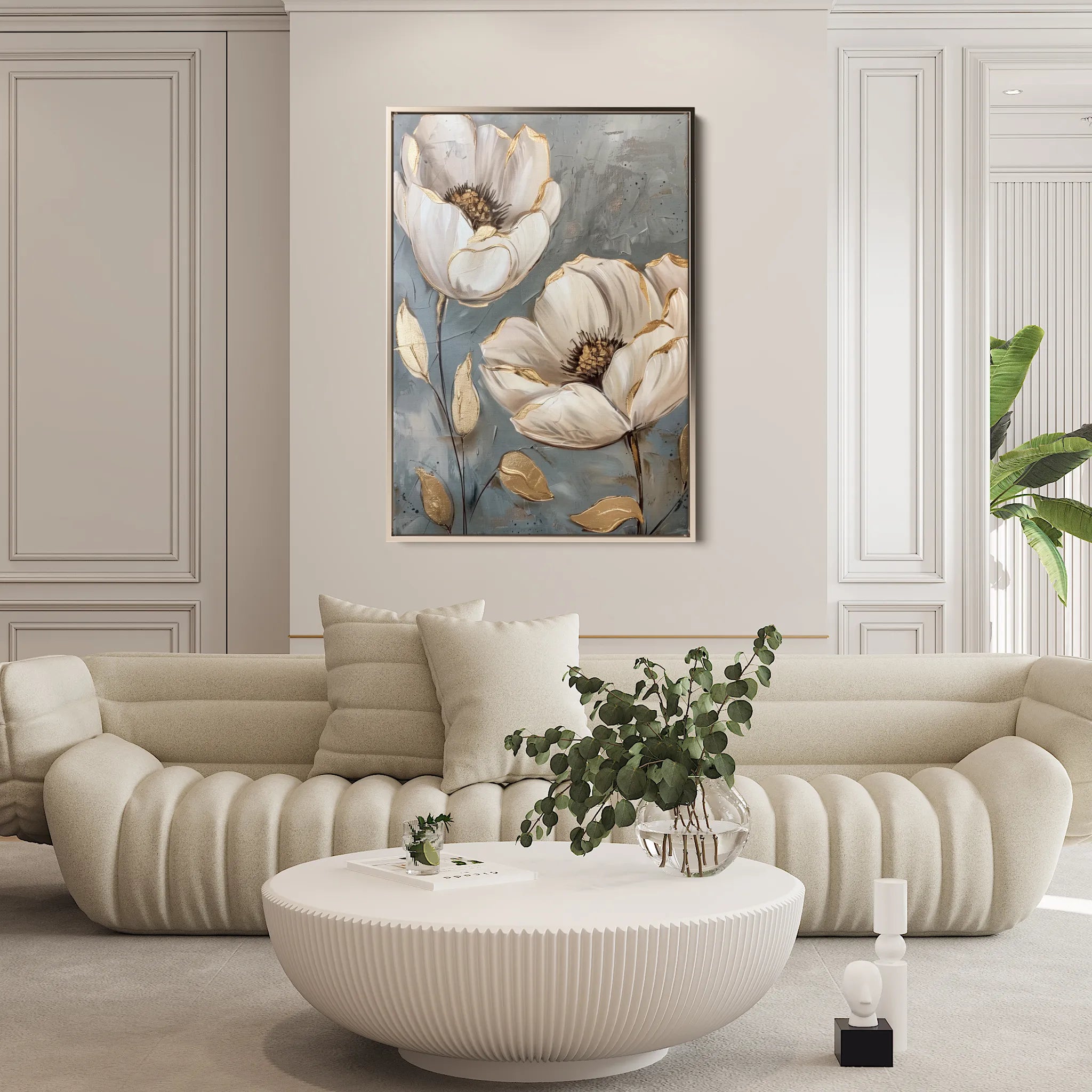 Floral 175 Canvas Art 60 x 40 cm / Black