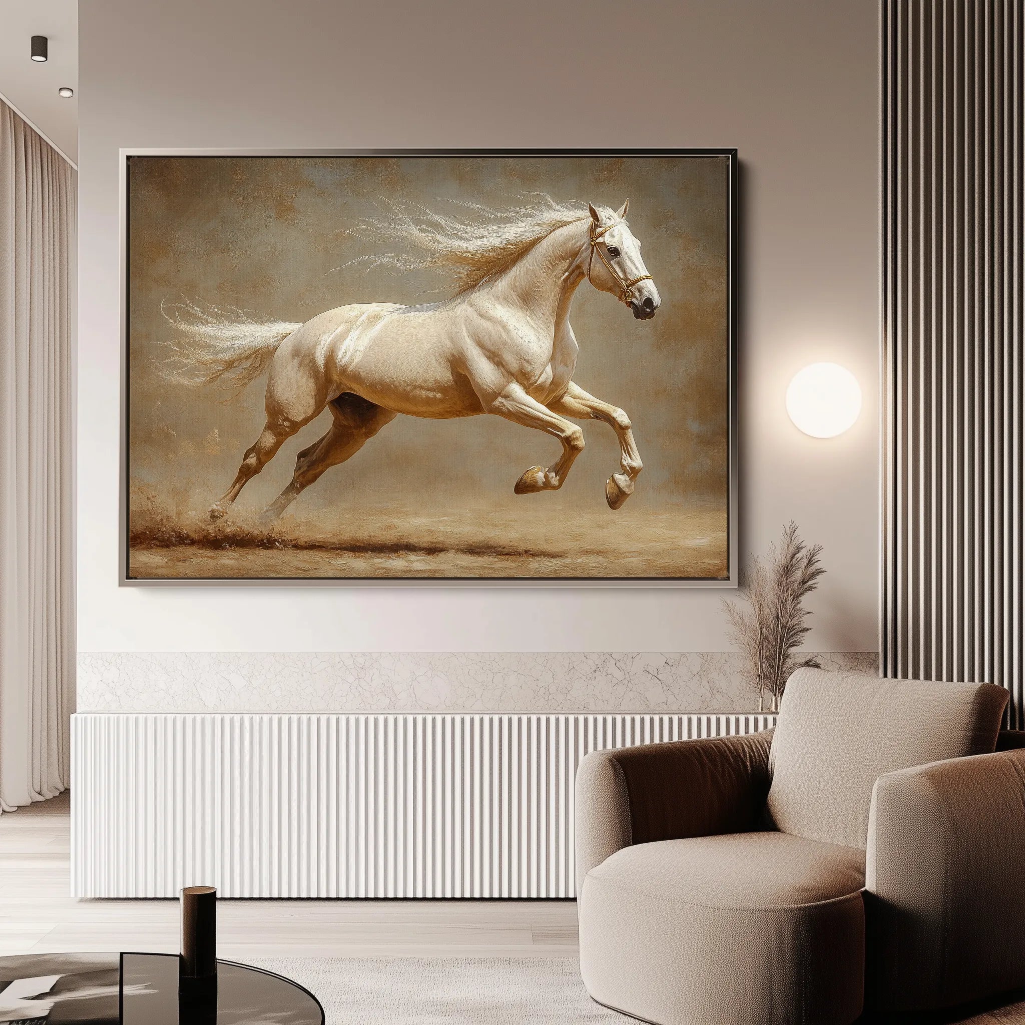 Horses 175 Canvas Art 60 x 40 cm / Black