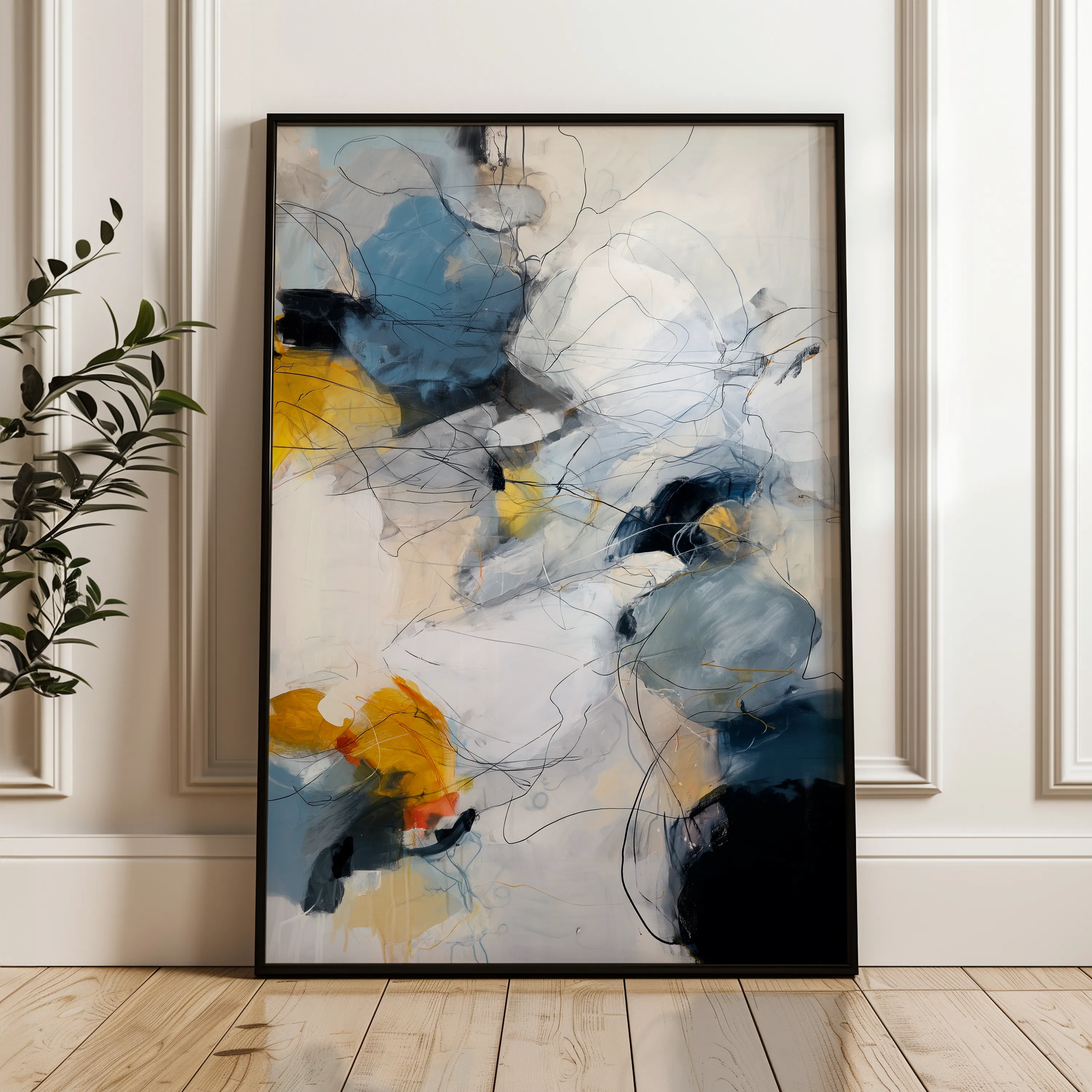 Abstract 1750 Canvas Art 60 x 40 cm / Black