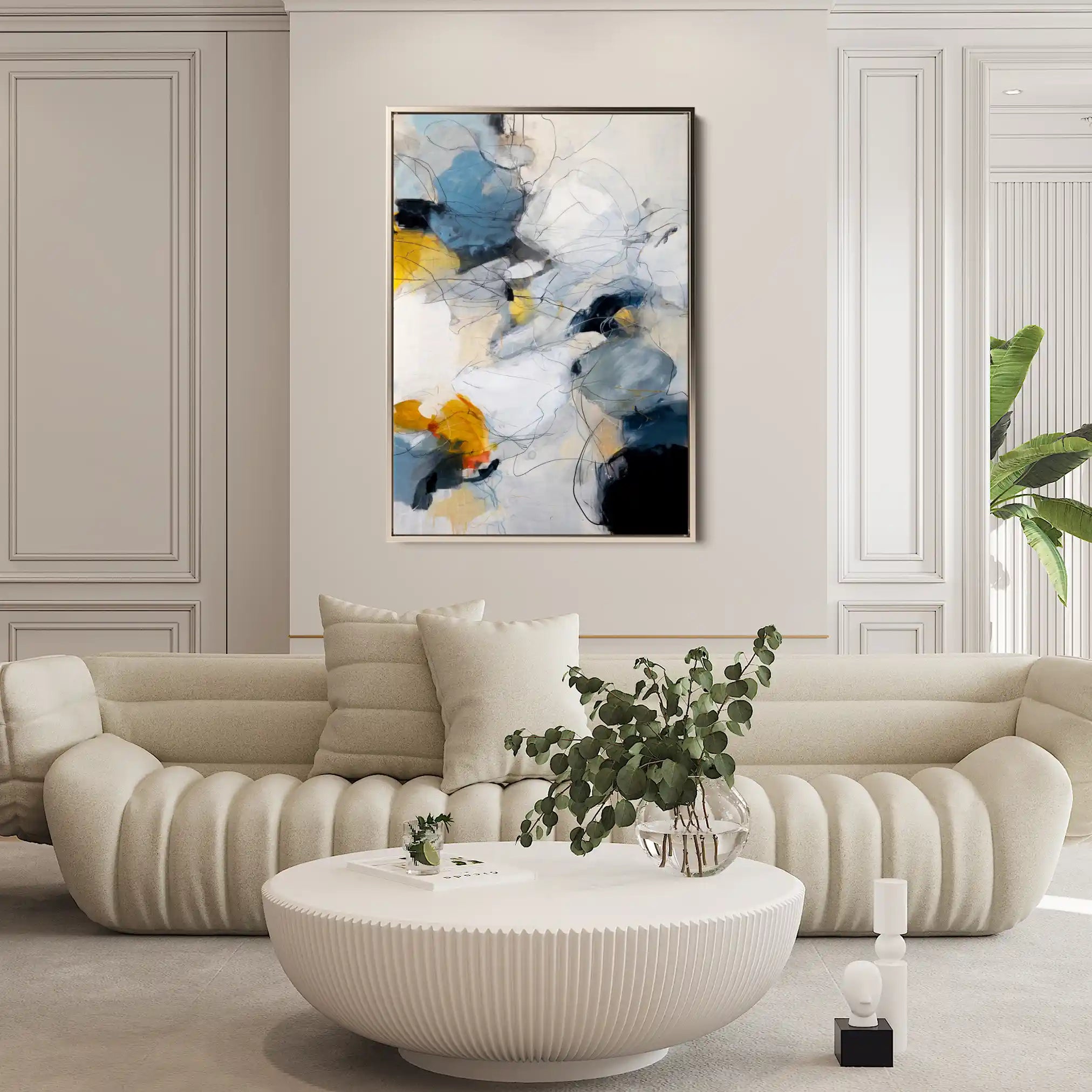 Abstract 1750 Canvas Art 60 x 40 cm / Black