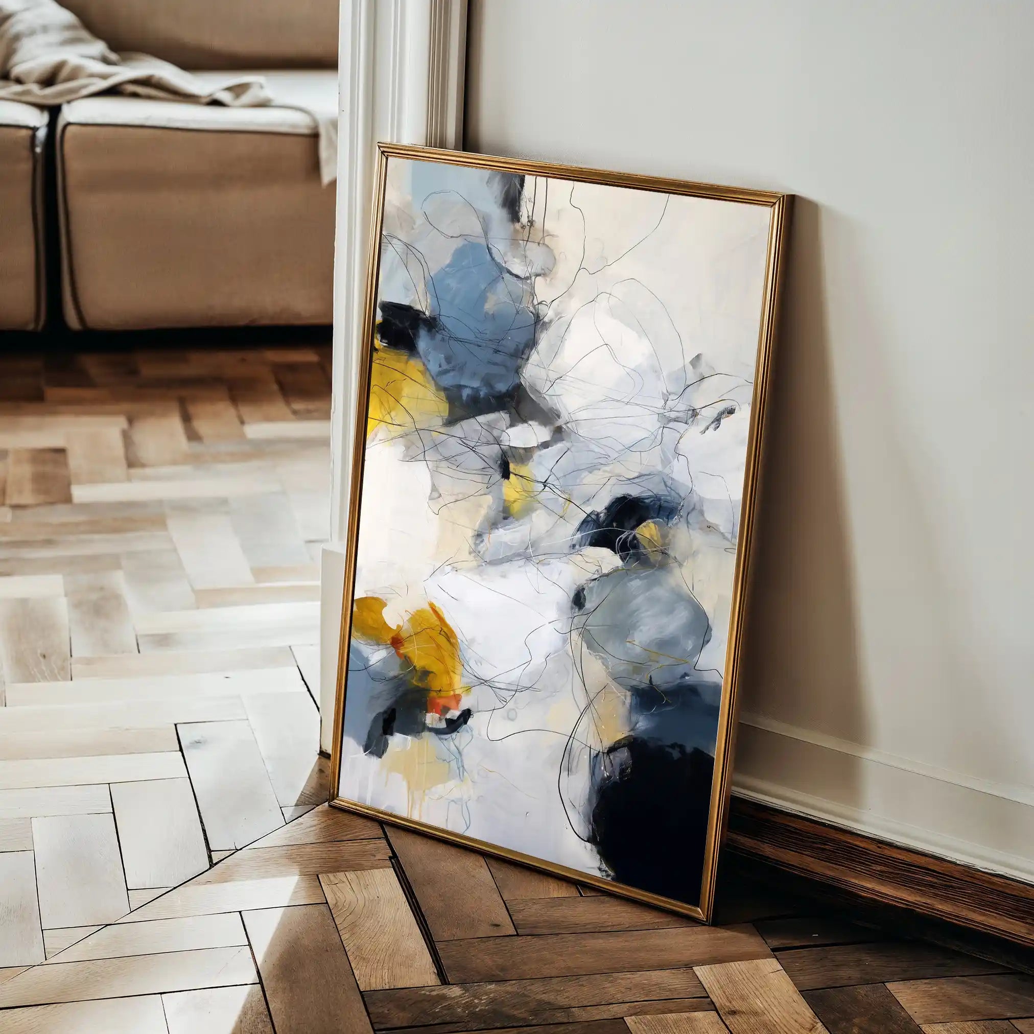 Abstract 1750 Canvas Art 60 x 40 cm / Black