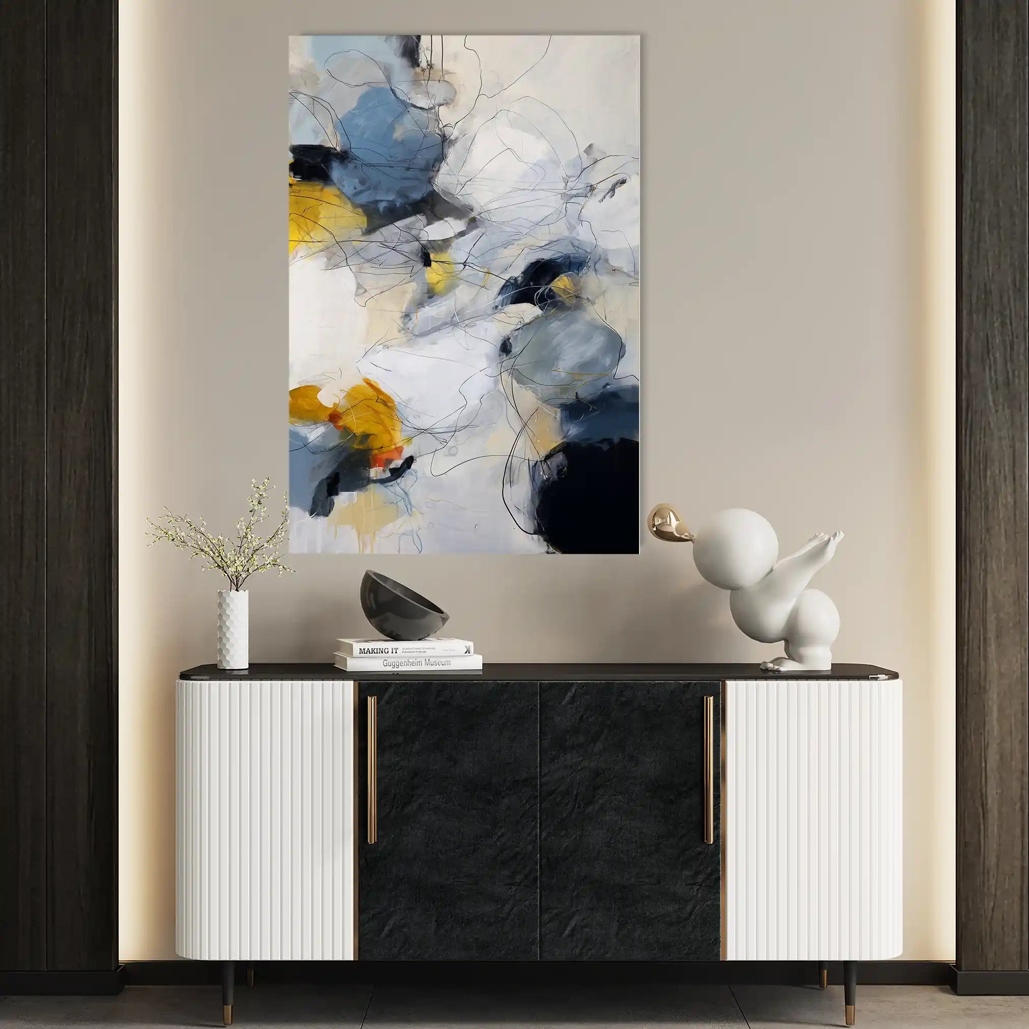 Abstract 1750 Canvas Art 60 x 40 cm / Black