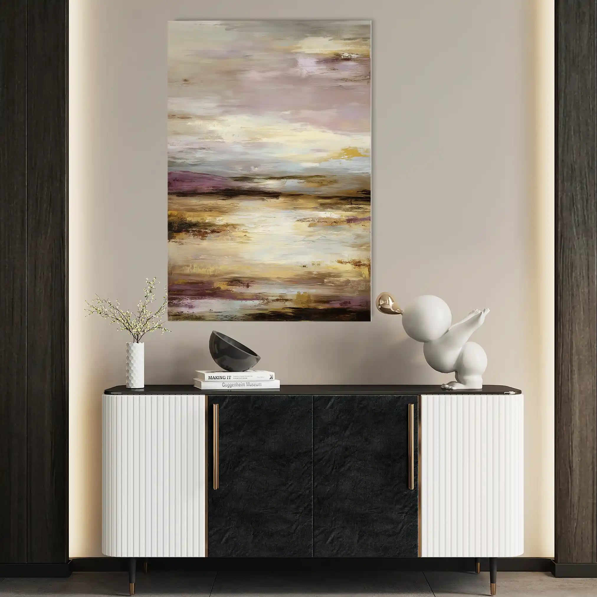 Abstract 1752 Canvas Art 60 x 40 cm / Black