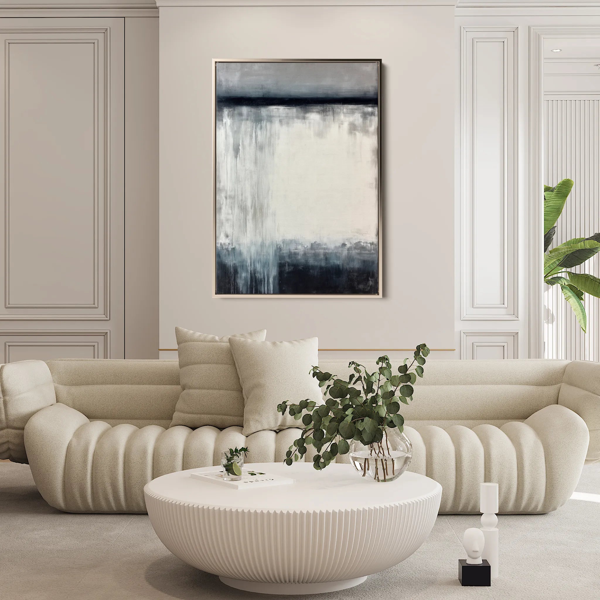 Abstract 1755 Canvas Art 60 x 40 cm / Black