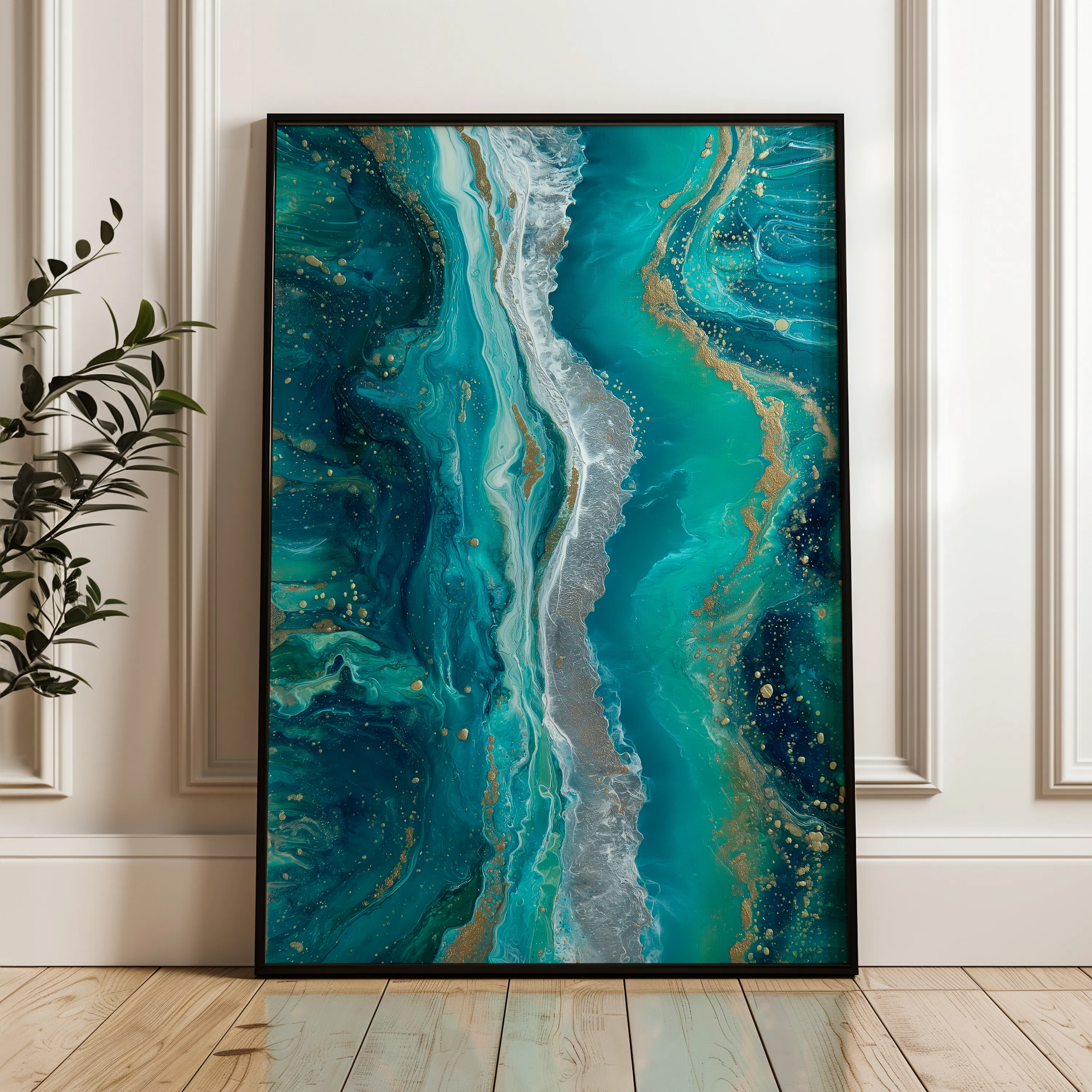 Abstract 1757 Canvas Art 60 x 40 cm / Black