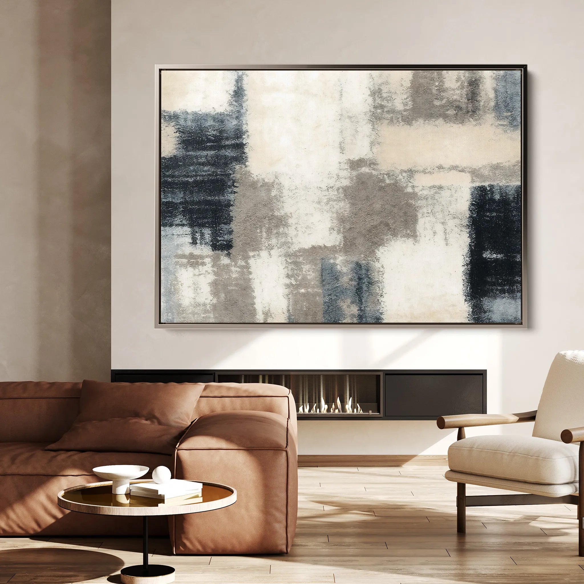 Abstract 176 Canvas Art 60 x 40 cm / Black