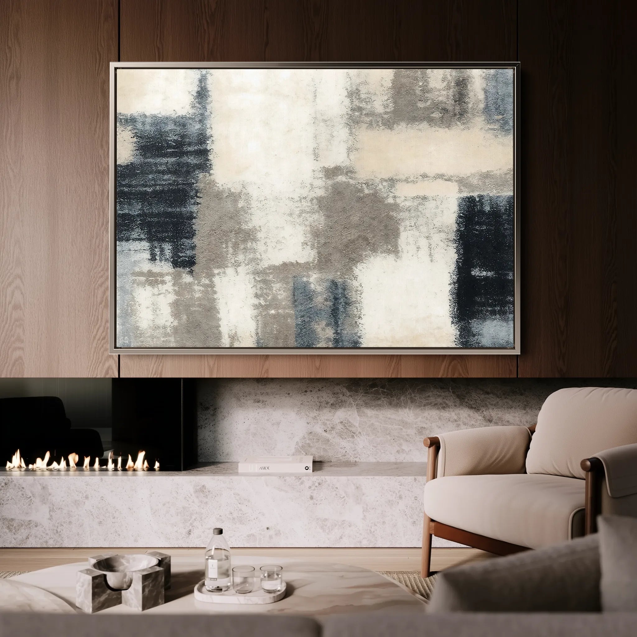 Abstract 176 Canvas Art 60 x 40 cm / Black