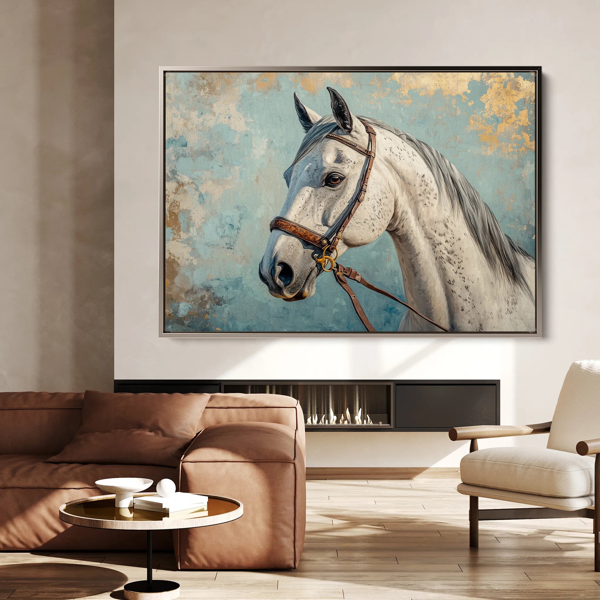 Horses 176 Canvas Art 60 x 40 cm / Black