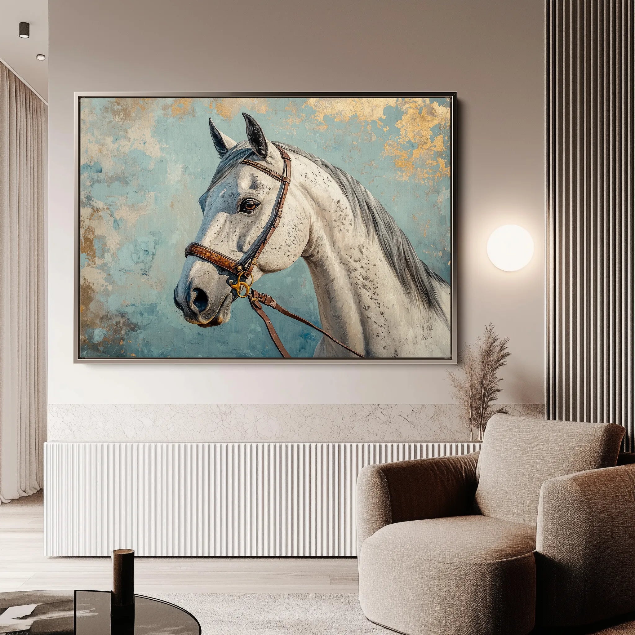 Horses 176 Canvas Art 60 x 40 cm / Black
