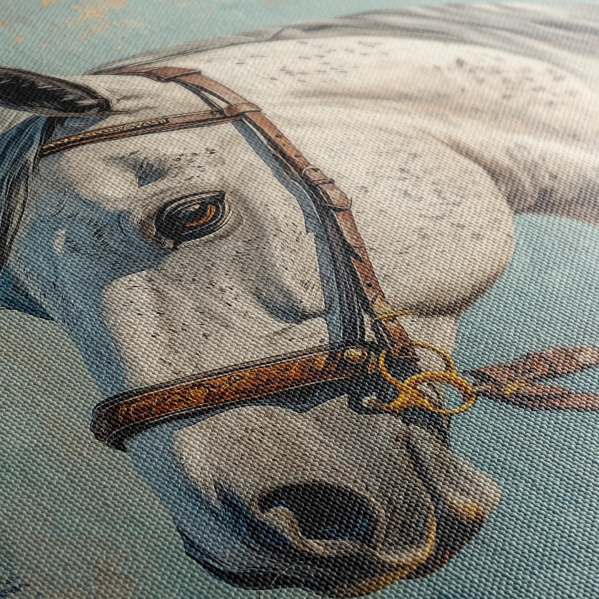Horses 176 Canvas Art 60 x 40 cm / Black