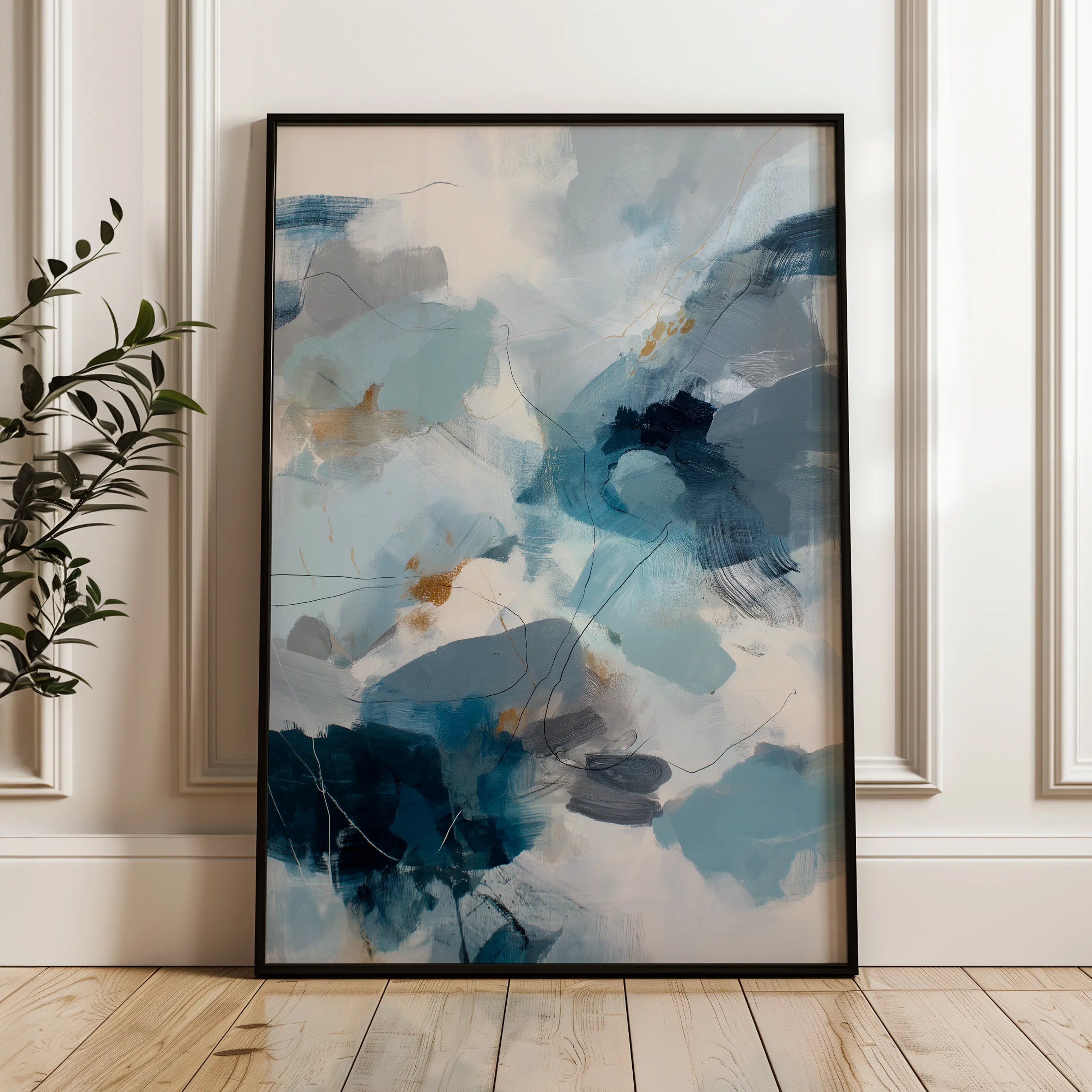 Abstract 1765 Canvas Art 60 x 40 cm / Black