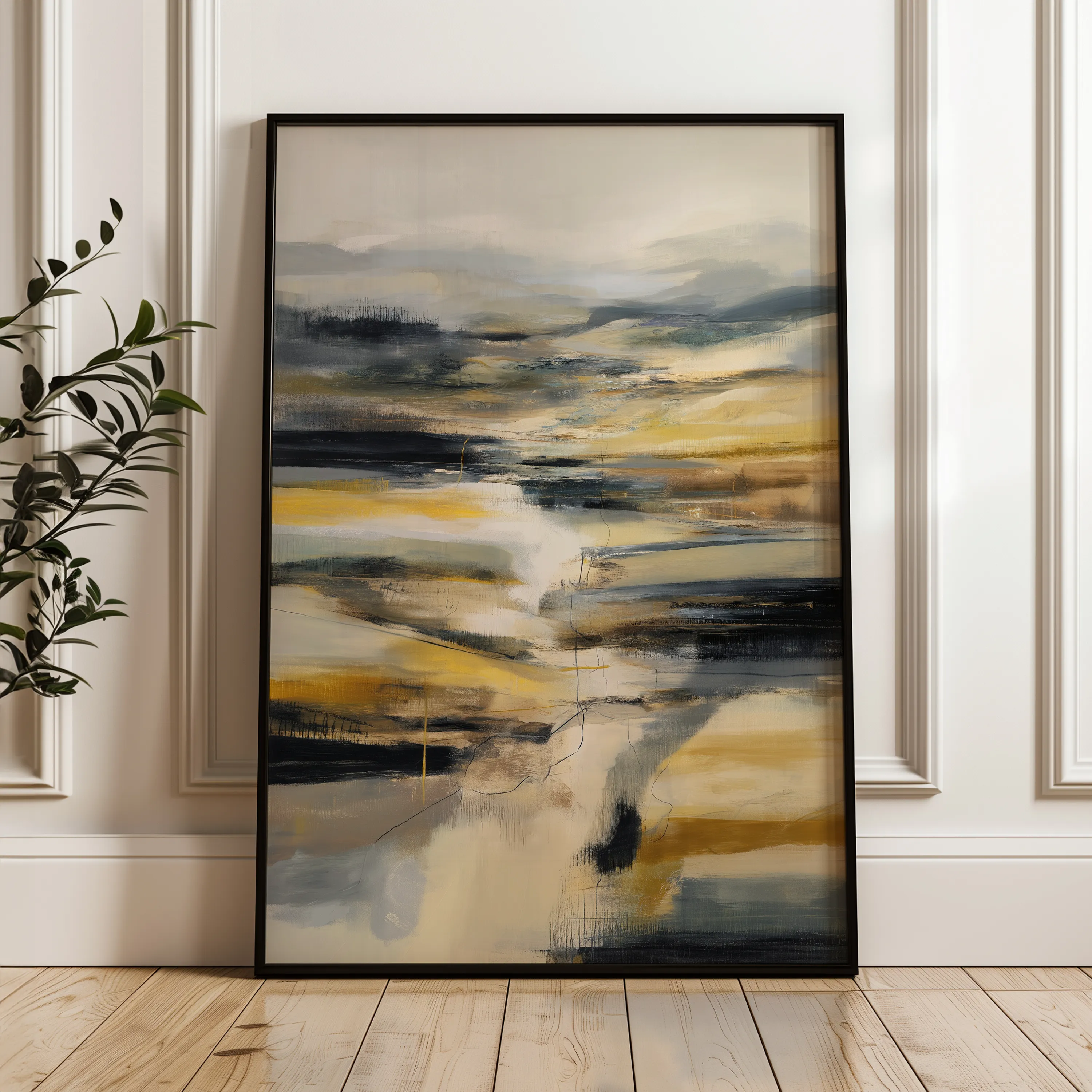 Abstract 1766 Canvas Art 60 x 40 cm / Black