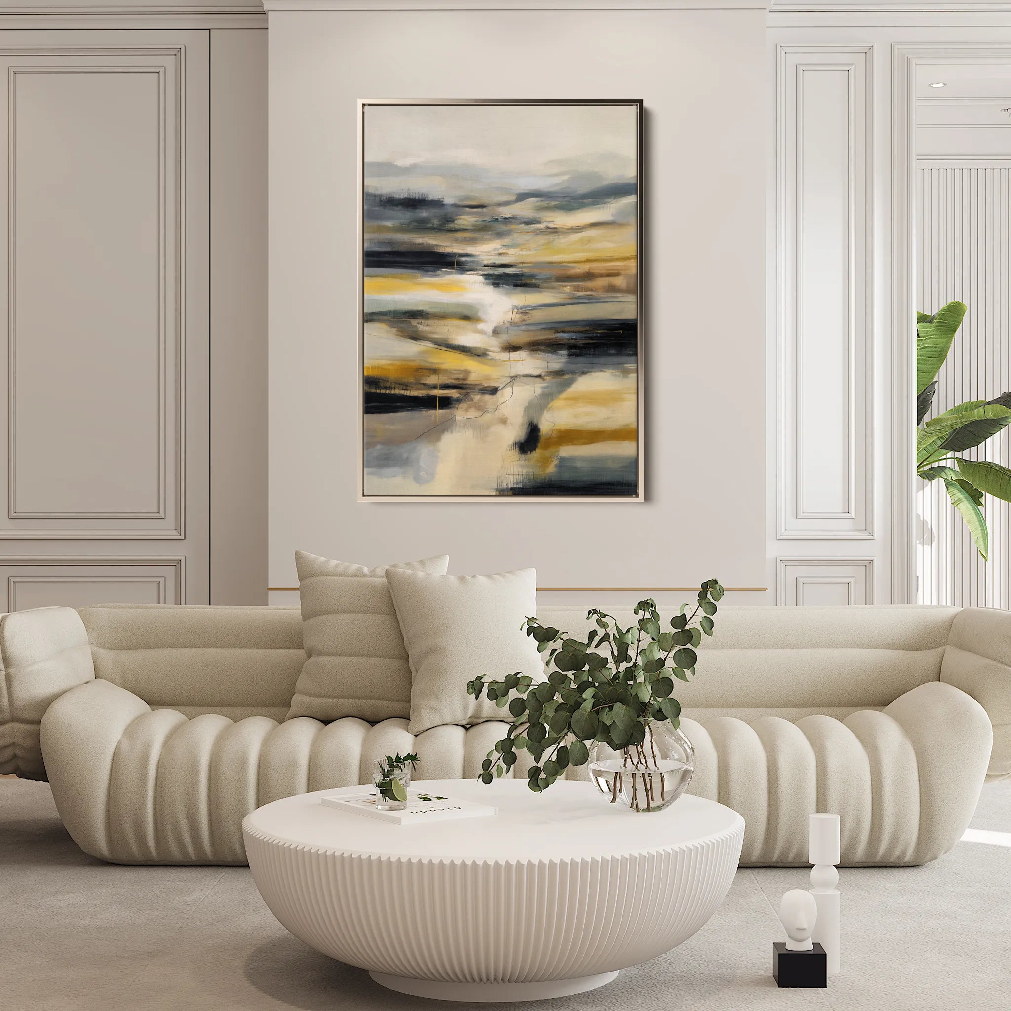 Abstract 1766 Canvas Art 60 x 40 cm / Black