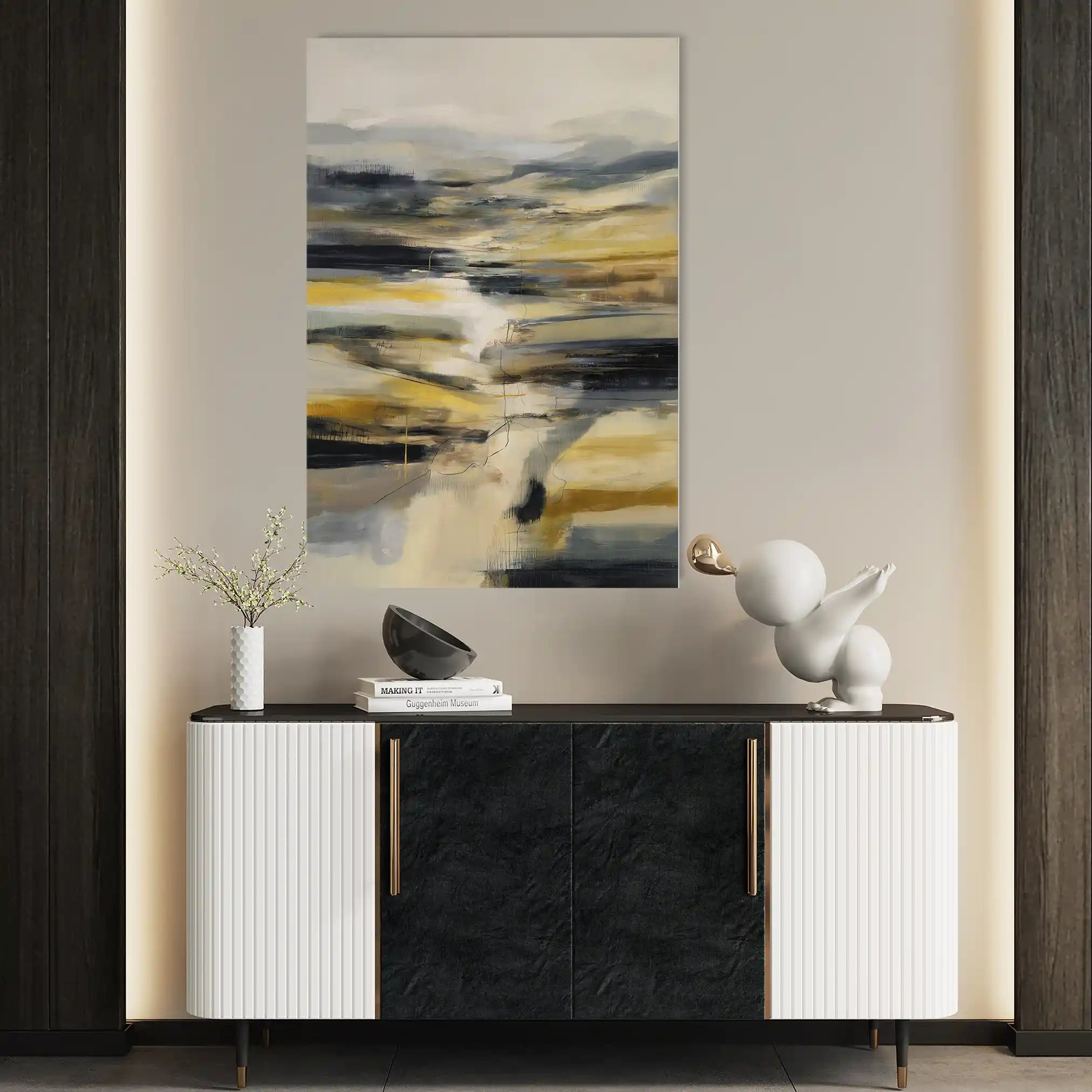 Abstract 1766 Canvas Art 60 x 40 cm / Black