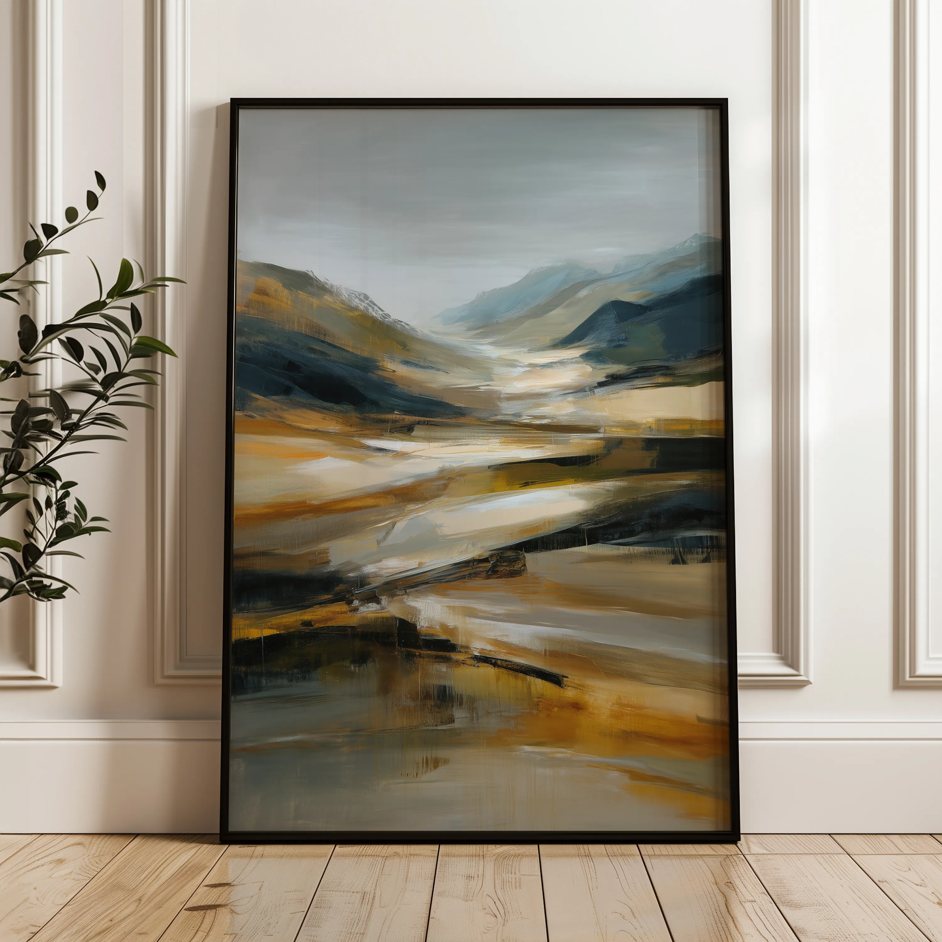 Abstract 1767 Canvas Art 60 x 40 cm / Black