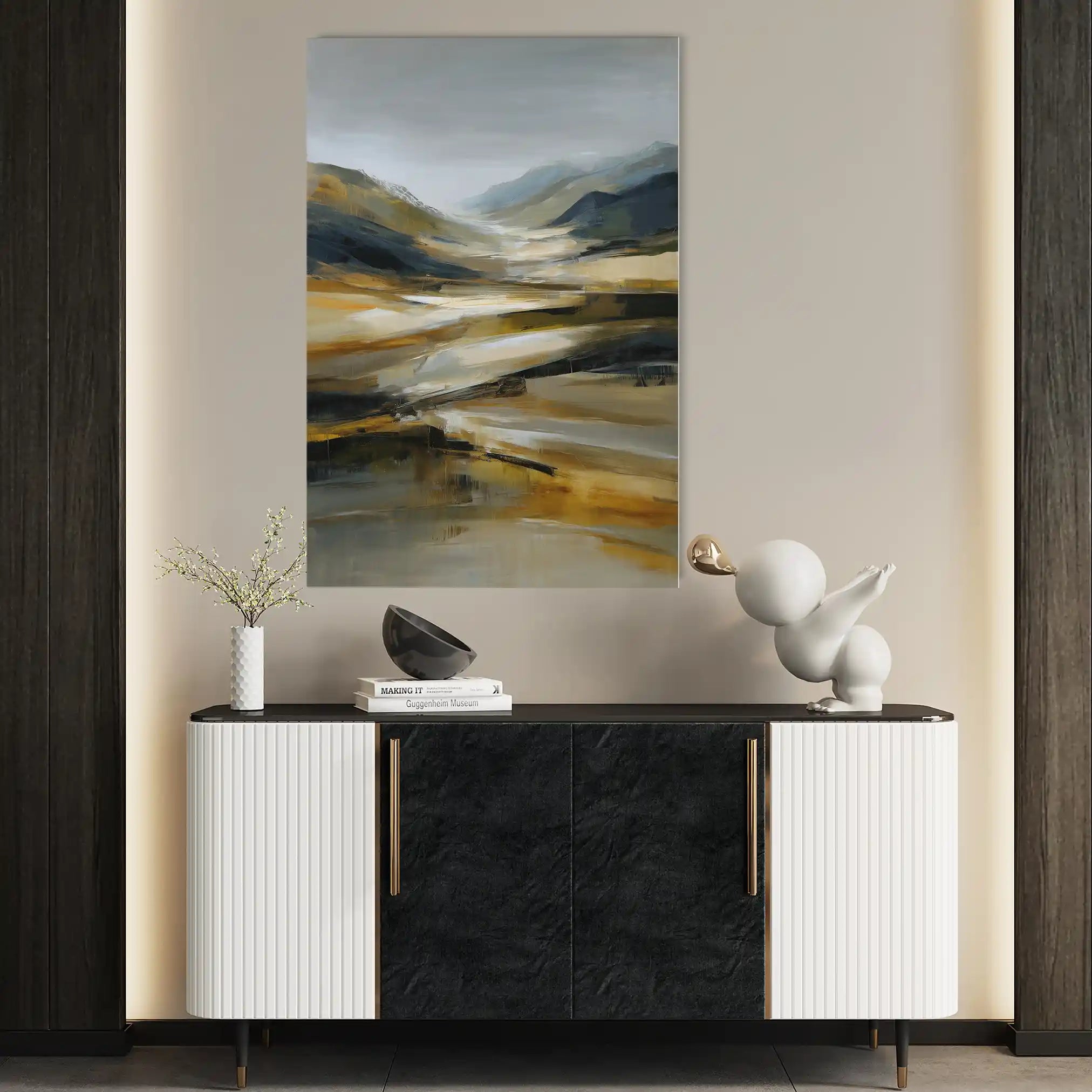 Abstract 1767 Canvas Art 60 x 40 cm / Black