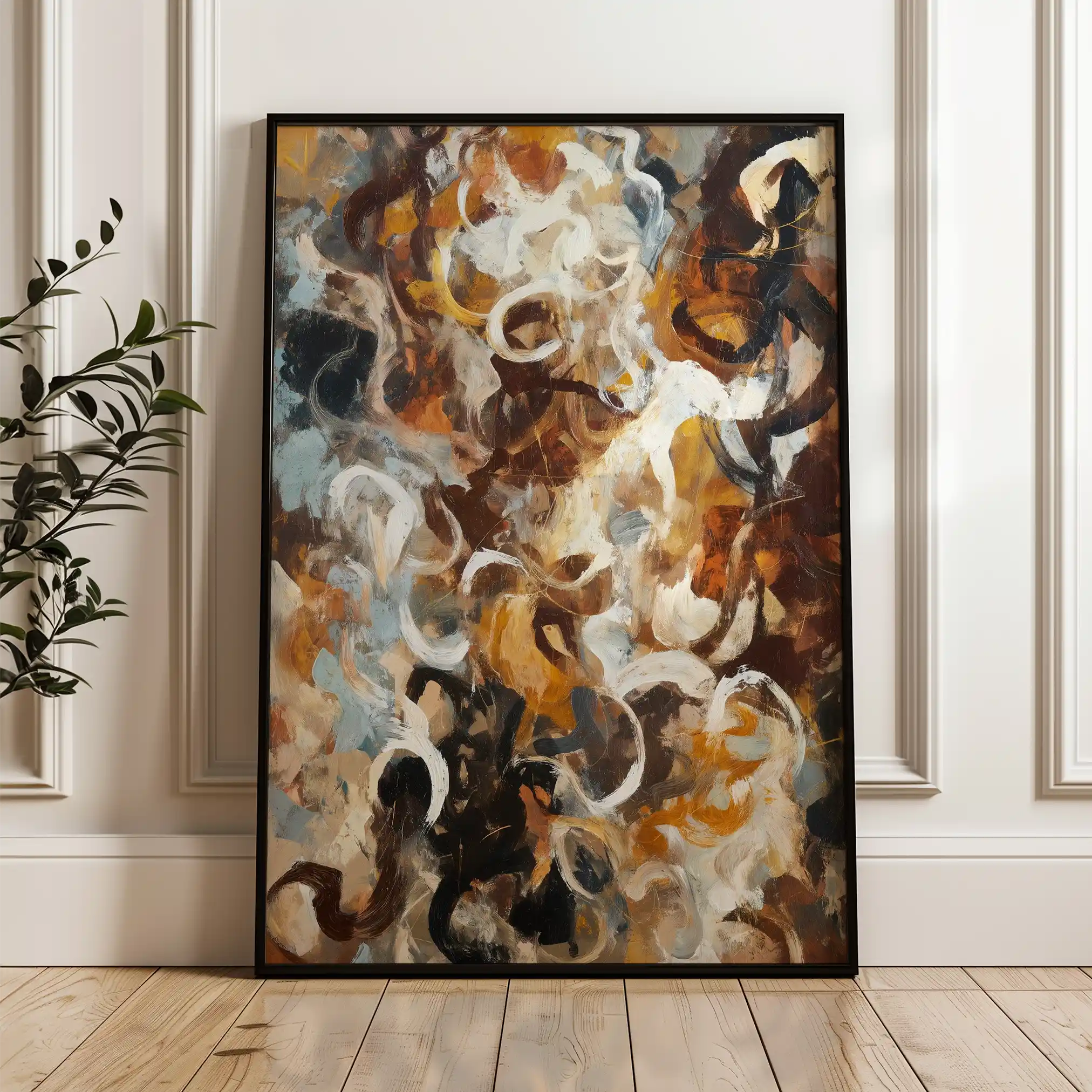 Abstract 1768 Canvas Art 60 x 40 cm / Black