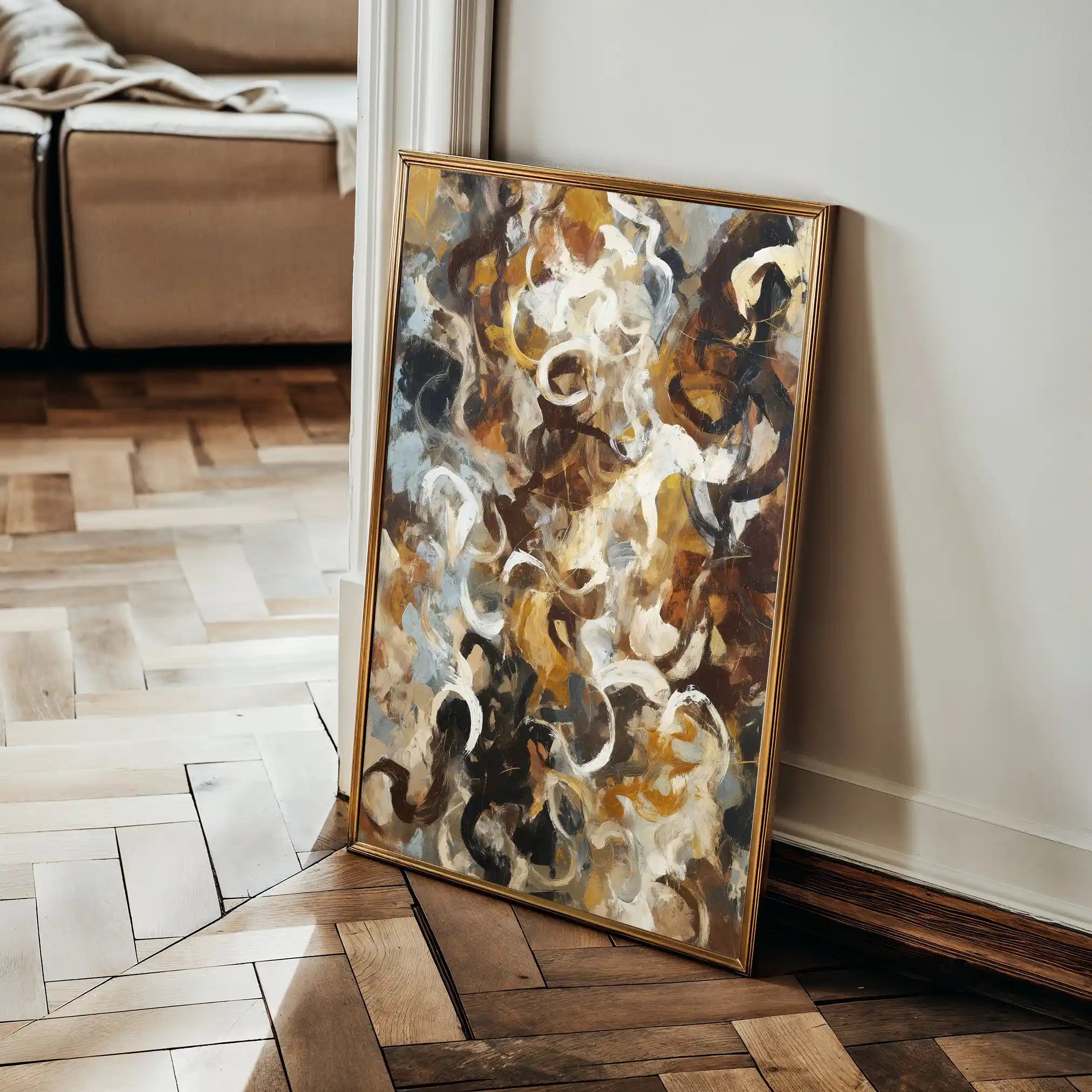 Abstract 1768 Canvas Art 60 x 40 cm / Black