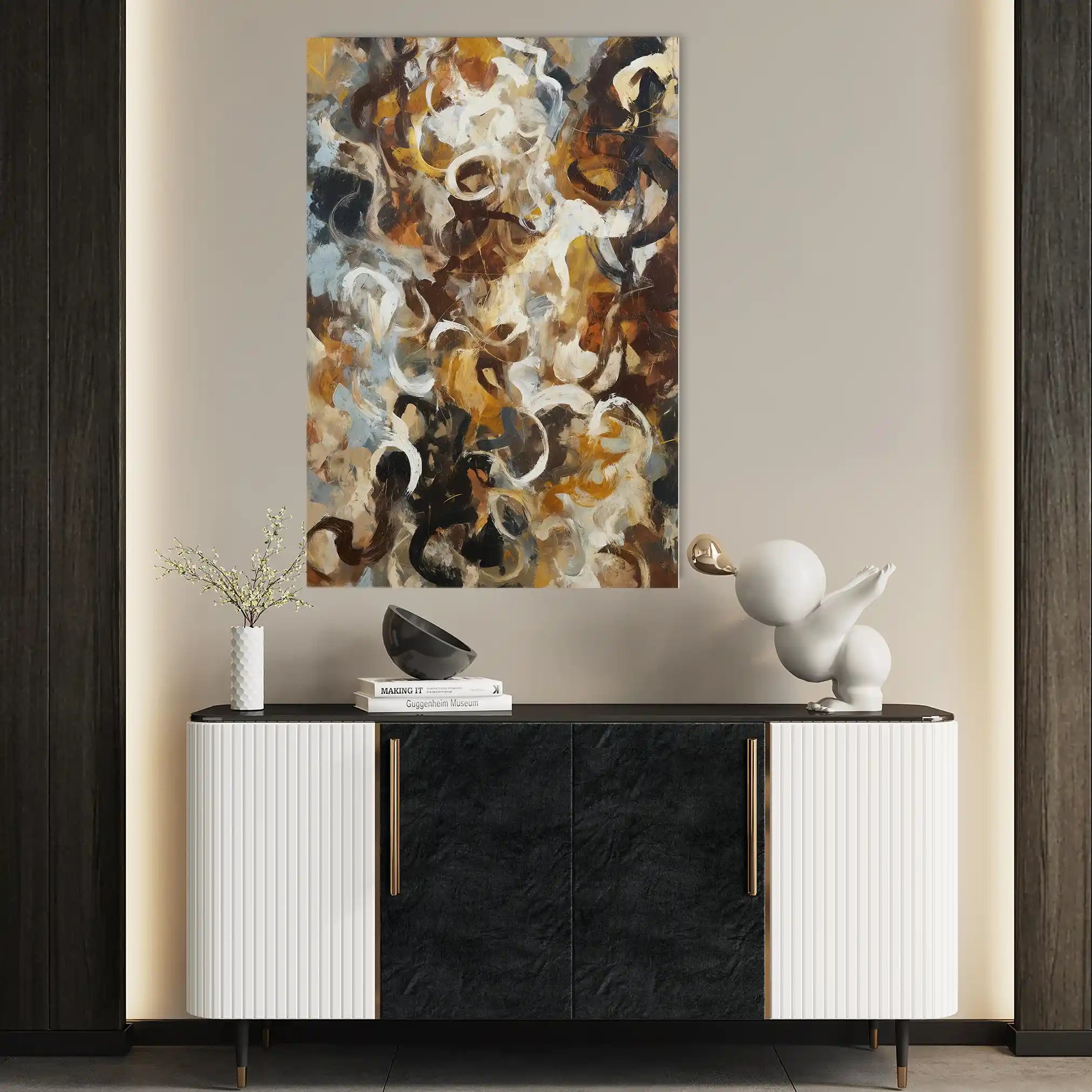 Abstract 1768 Canvas Art 60 x 40 cm / Black