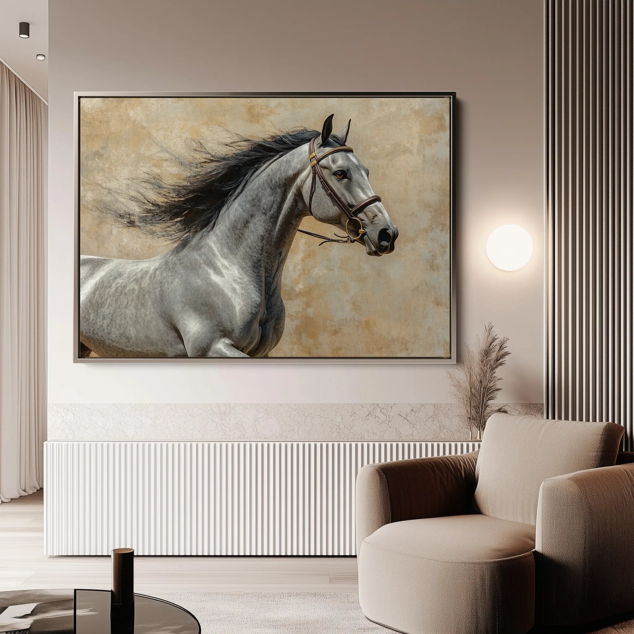 Horses 177 Canvas Art 60 x 40 cm / Black