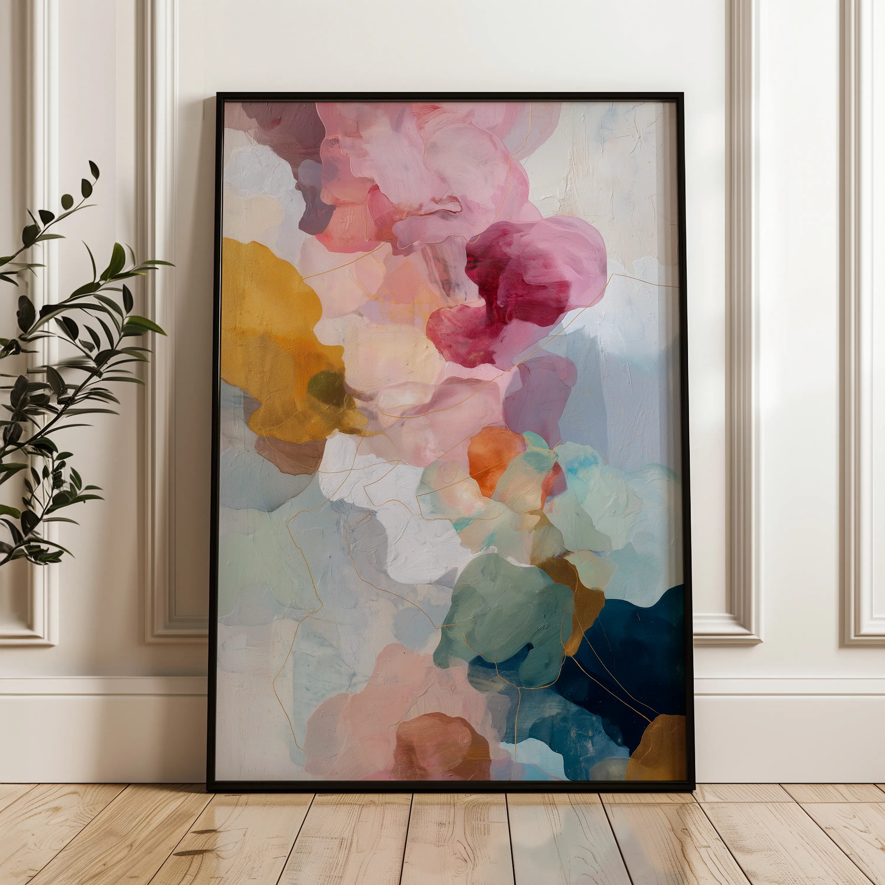 Abstract 1772 Canvas Art 60 x 40 cm / Black