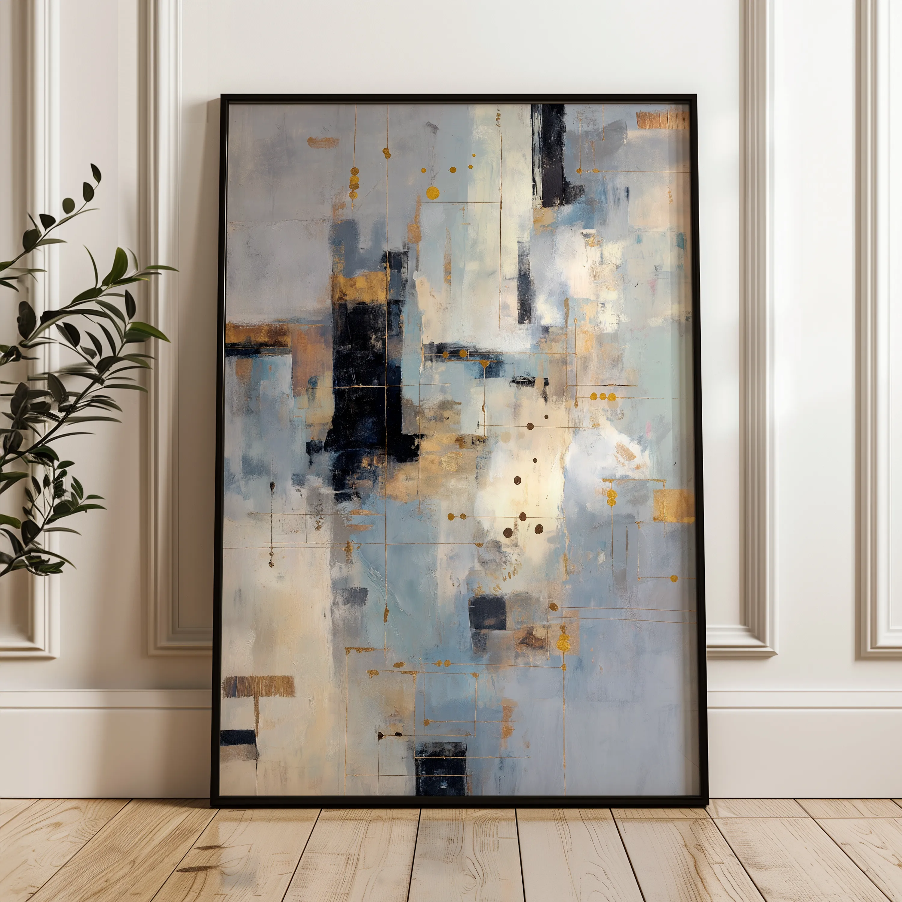 Abstract 1774 Canvas Art 60 x 40 cm / Black