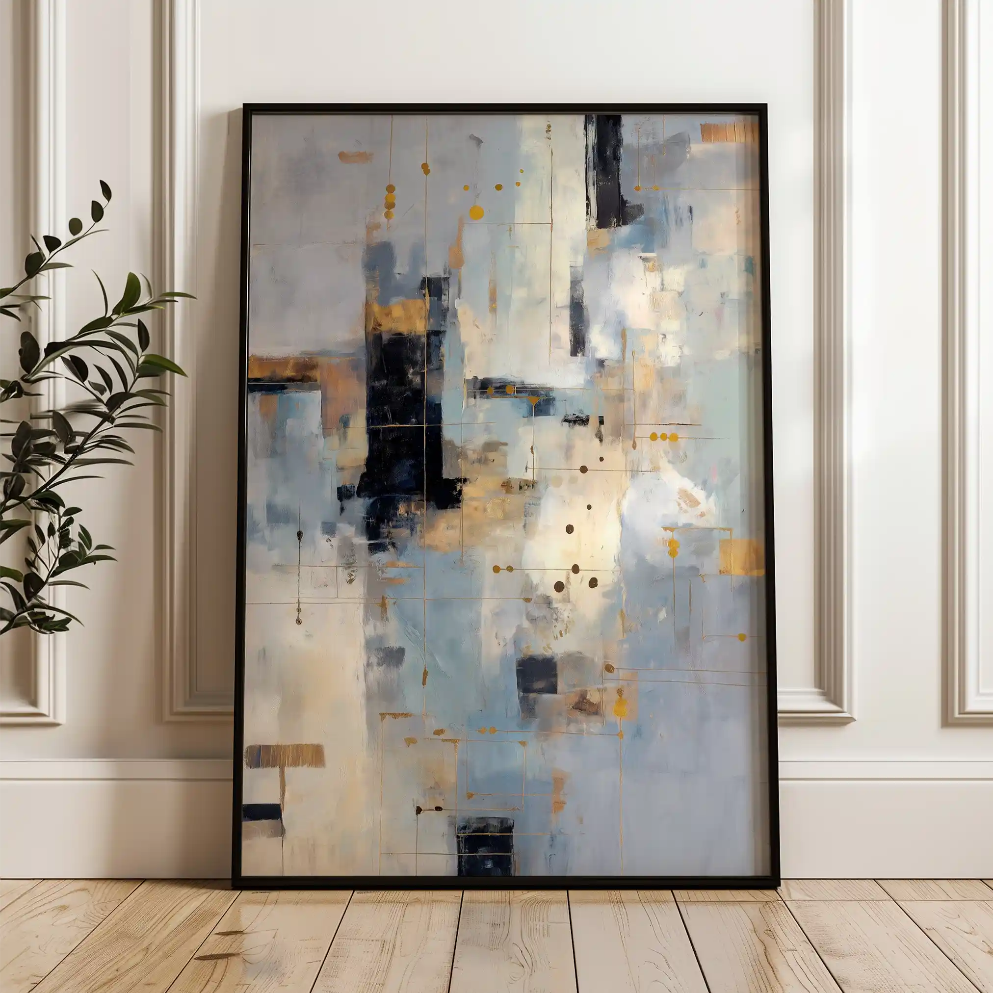 Abstract 1774 Canvas Art 60 x 40 cm / Black