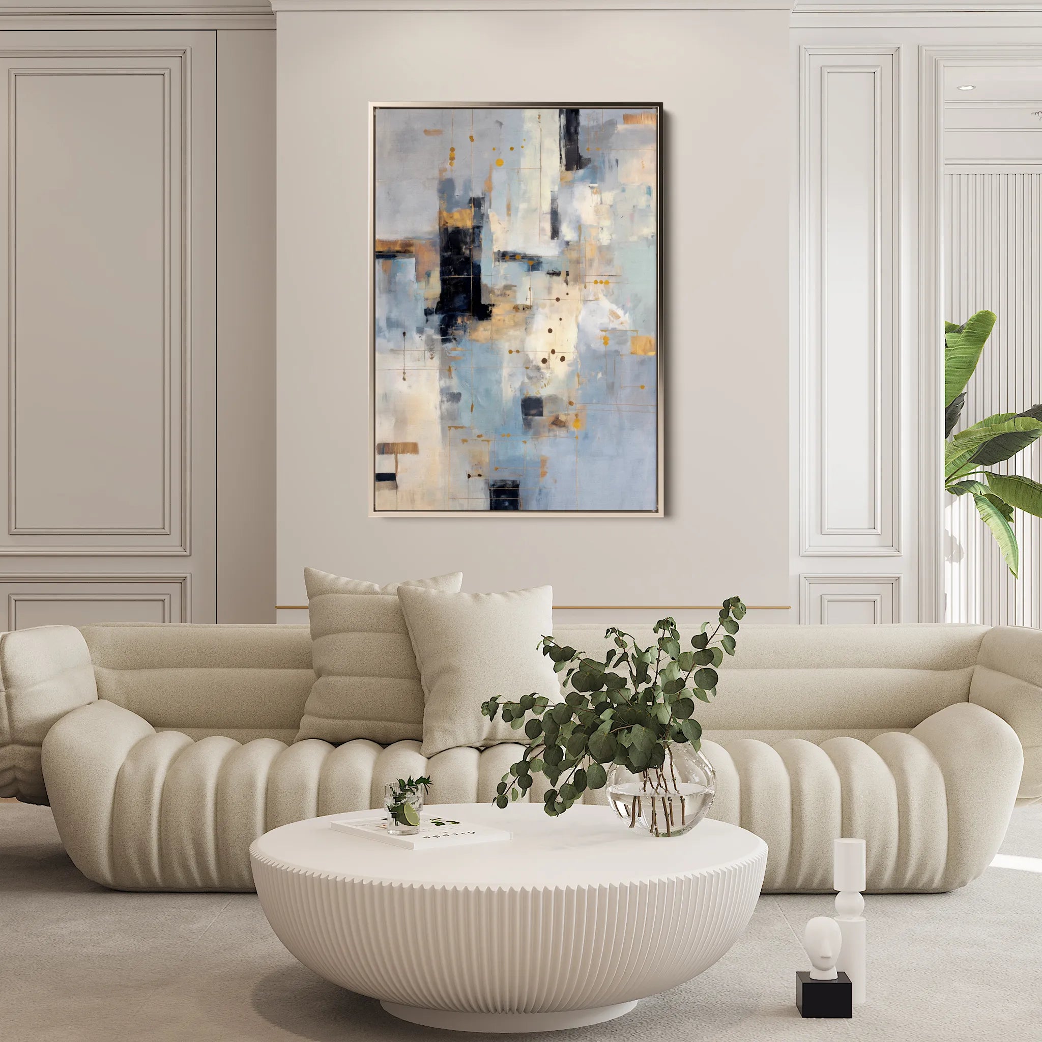 Abstract 1774 Canvas Art 60 x 40 cm / Black