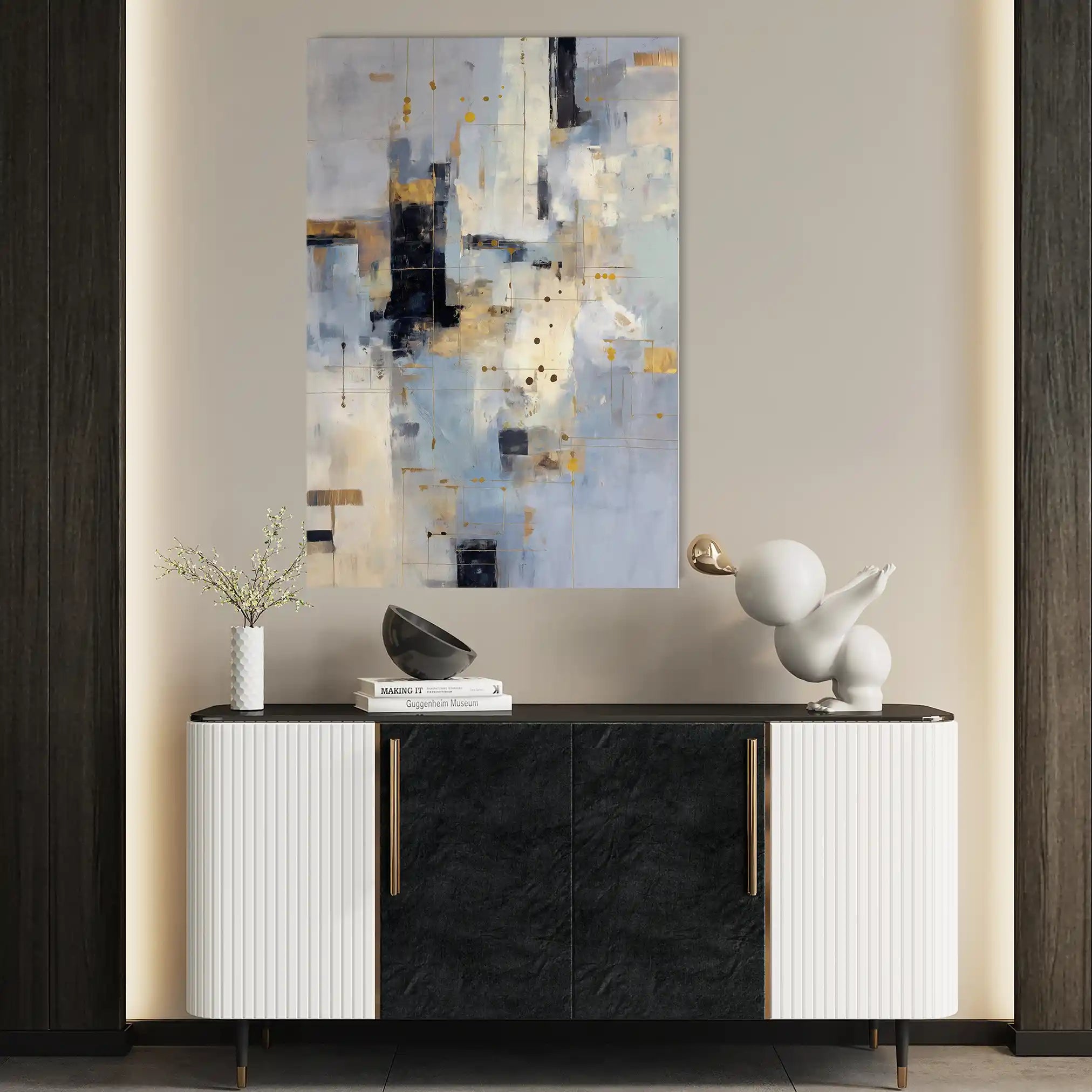 Abstract 1774 Canvas Art 60 x 40 cm / Black
