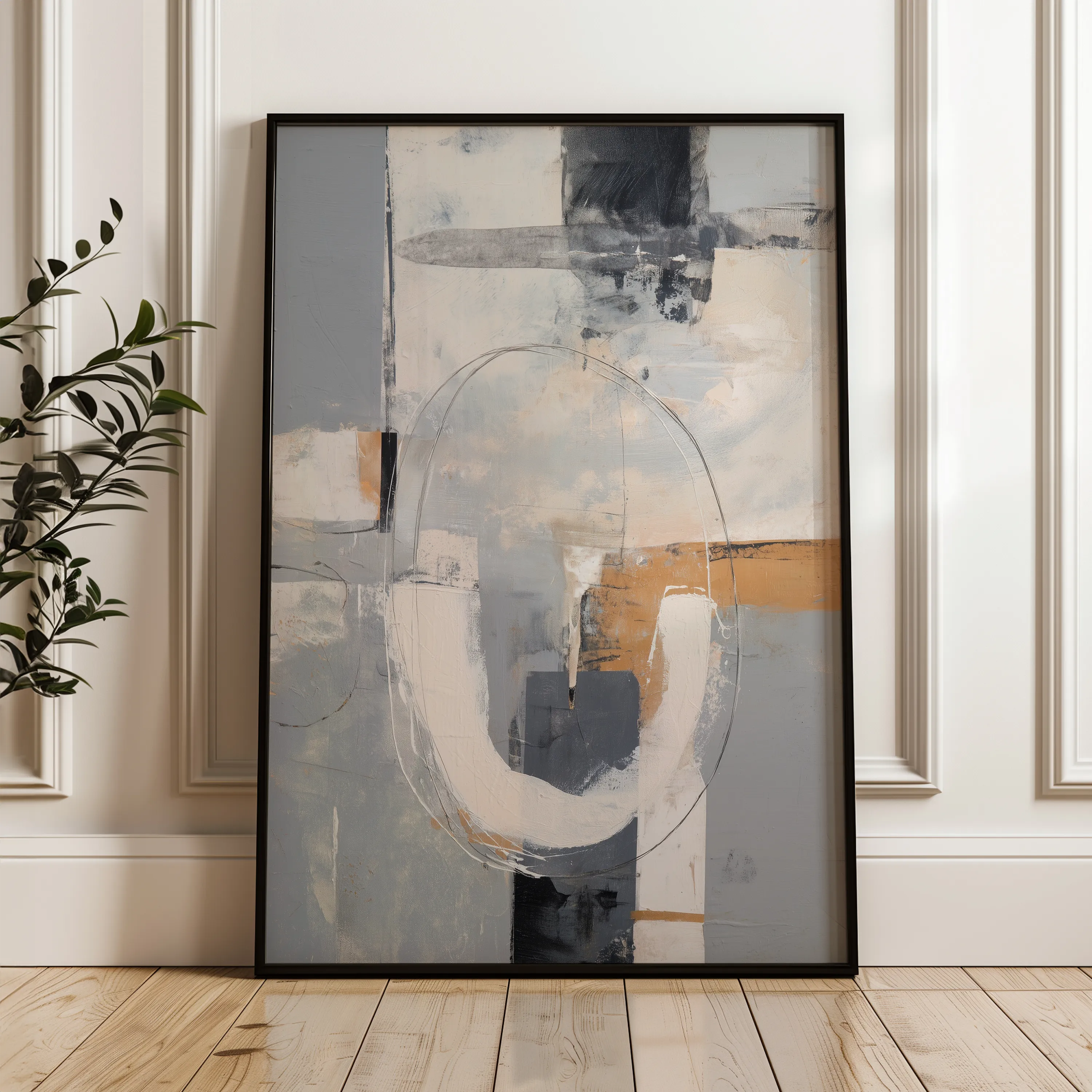 Abstract 1775 Canvas Art 60 x 40 cm / Black