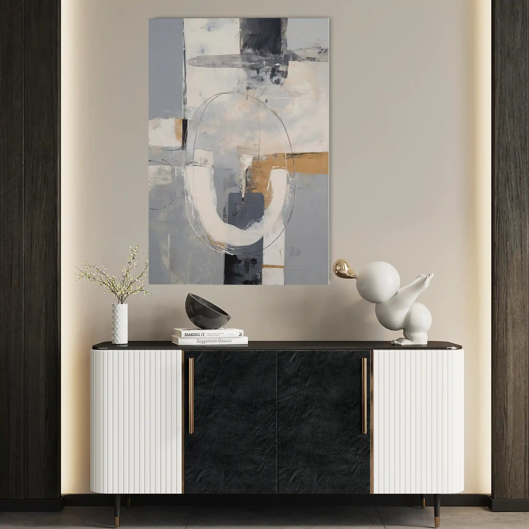 Abstract 1775 Canvas Art 60 x 40 cm / Black