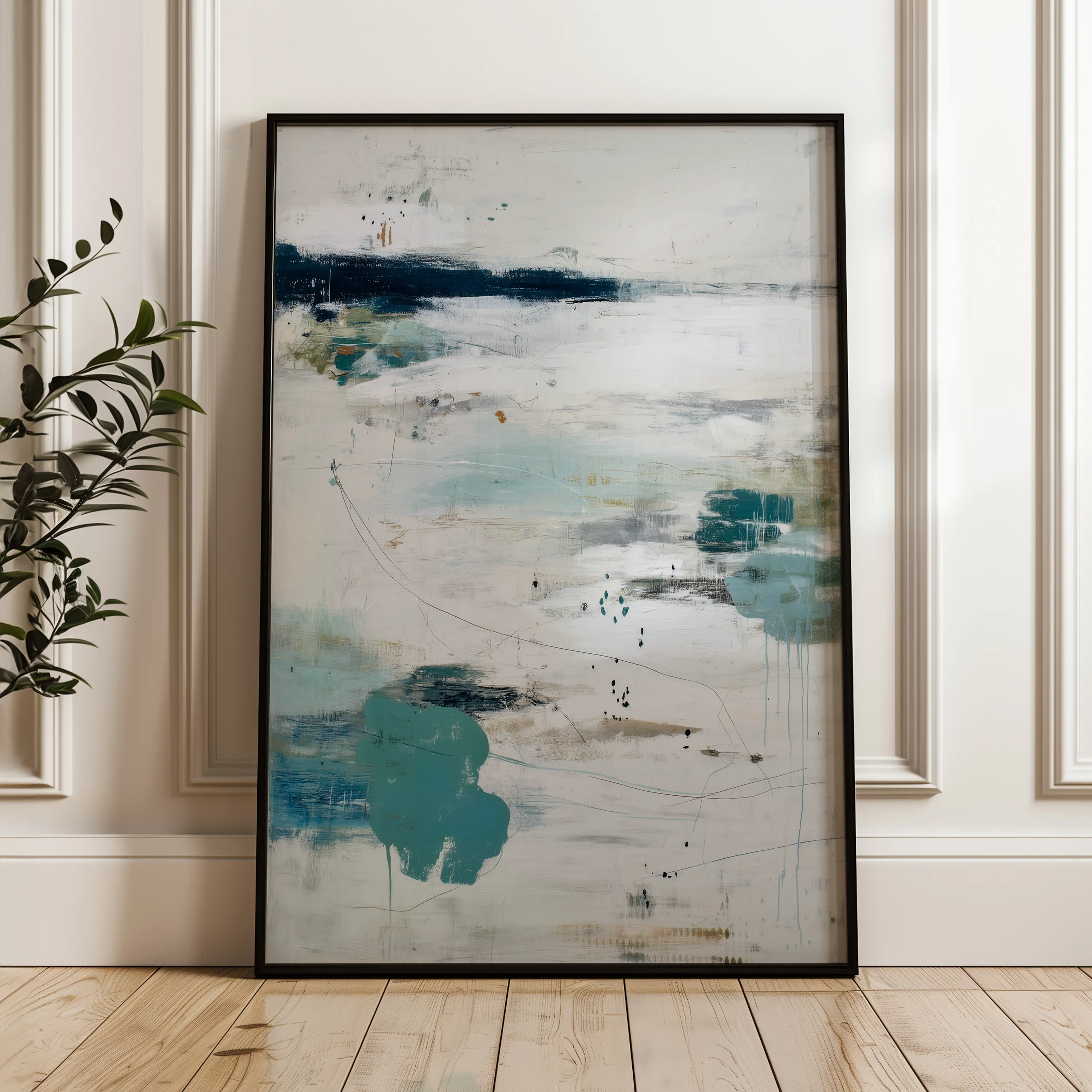 Abstract 1777 Canvas Art 60 x 40 cm / Black