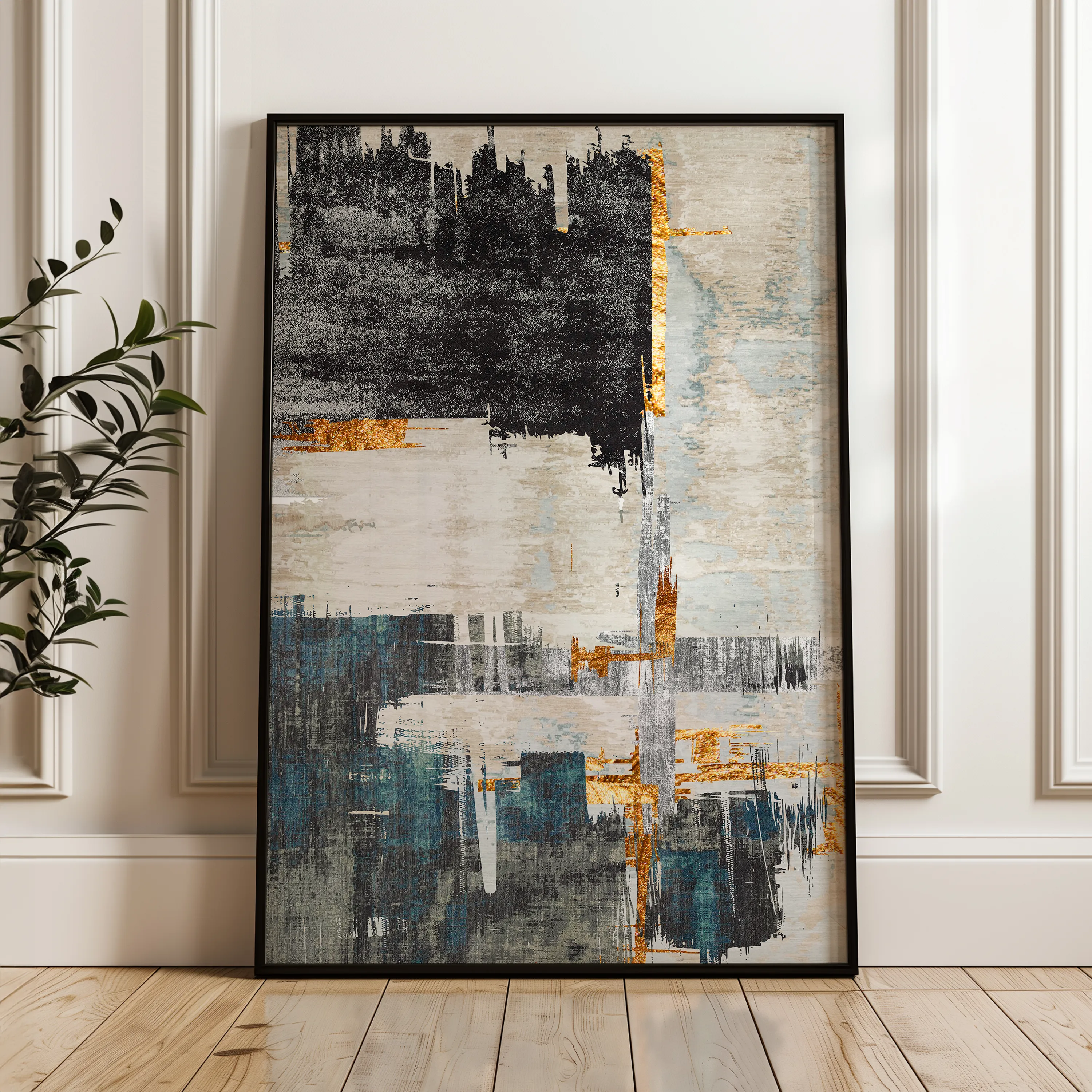 Abstract 178 Canvas Art 60 x 40 cm / Black