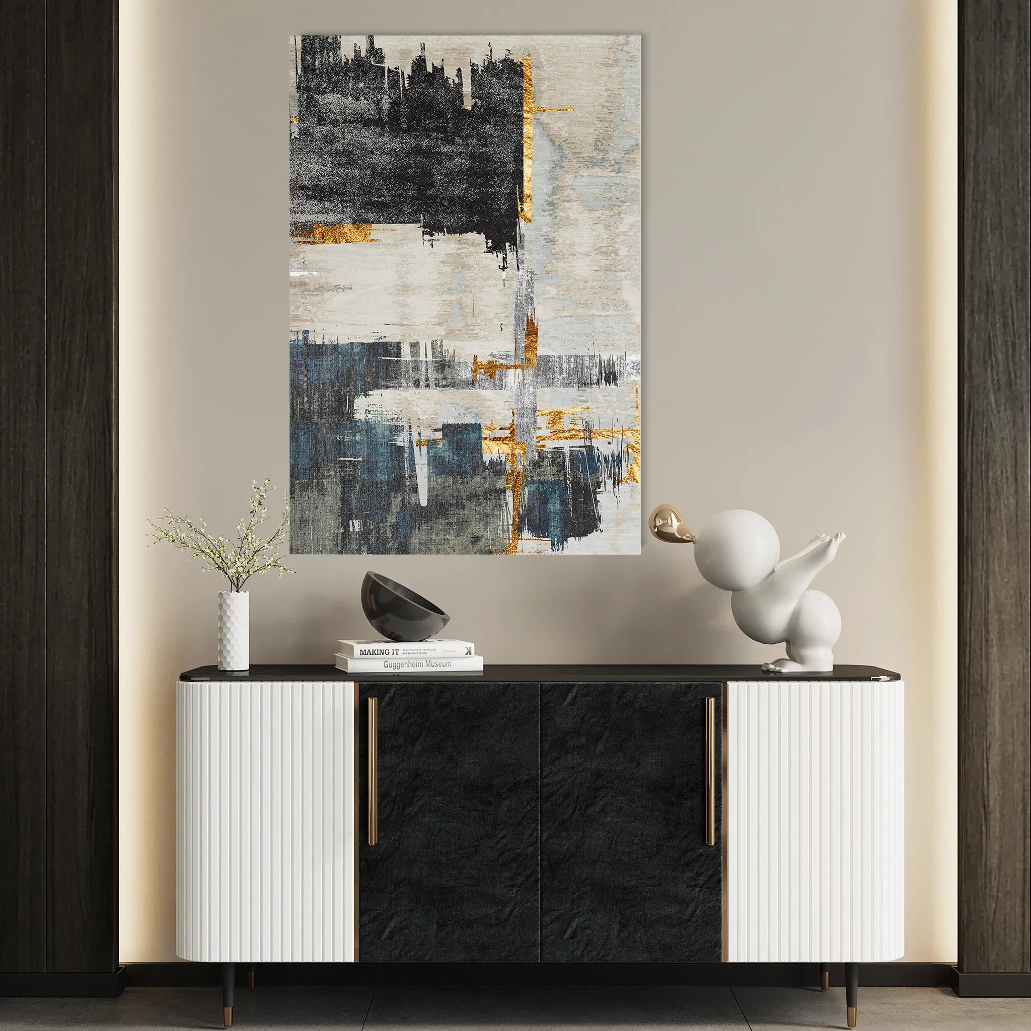 Abstract 178 Canvas Art 60 x 40 cm / Black