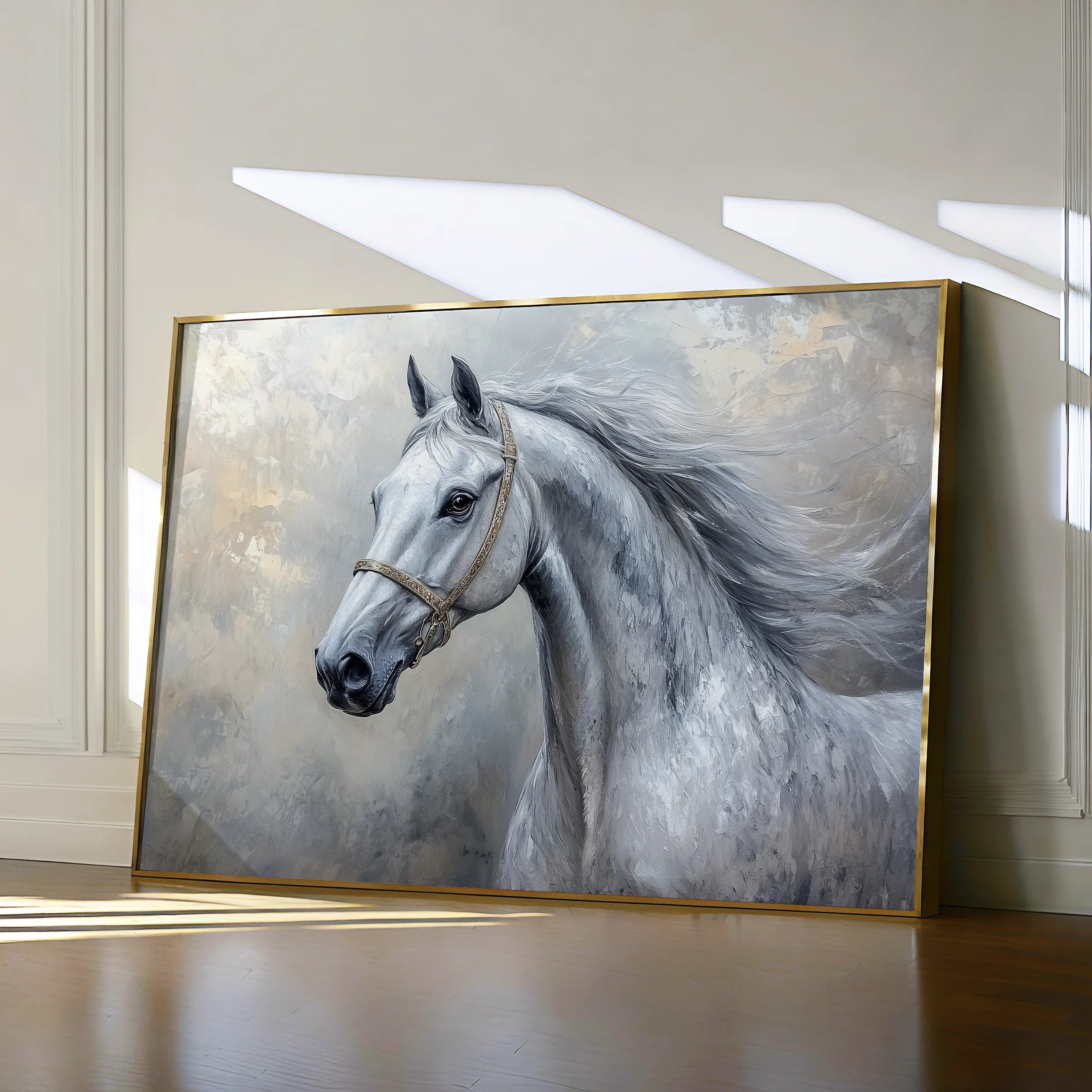 Horses 178 Canvas Art 60 x 40 cm / Black